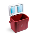 Koelbox 22L rood - Tot maximaal 40 uur isolatie - incl. 4 450ml koelelementen - temperatuur veilige sluiting - koelelementen vergrendeld in deksel