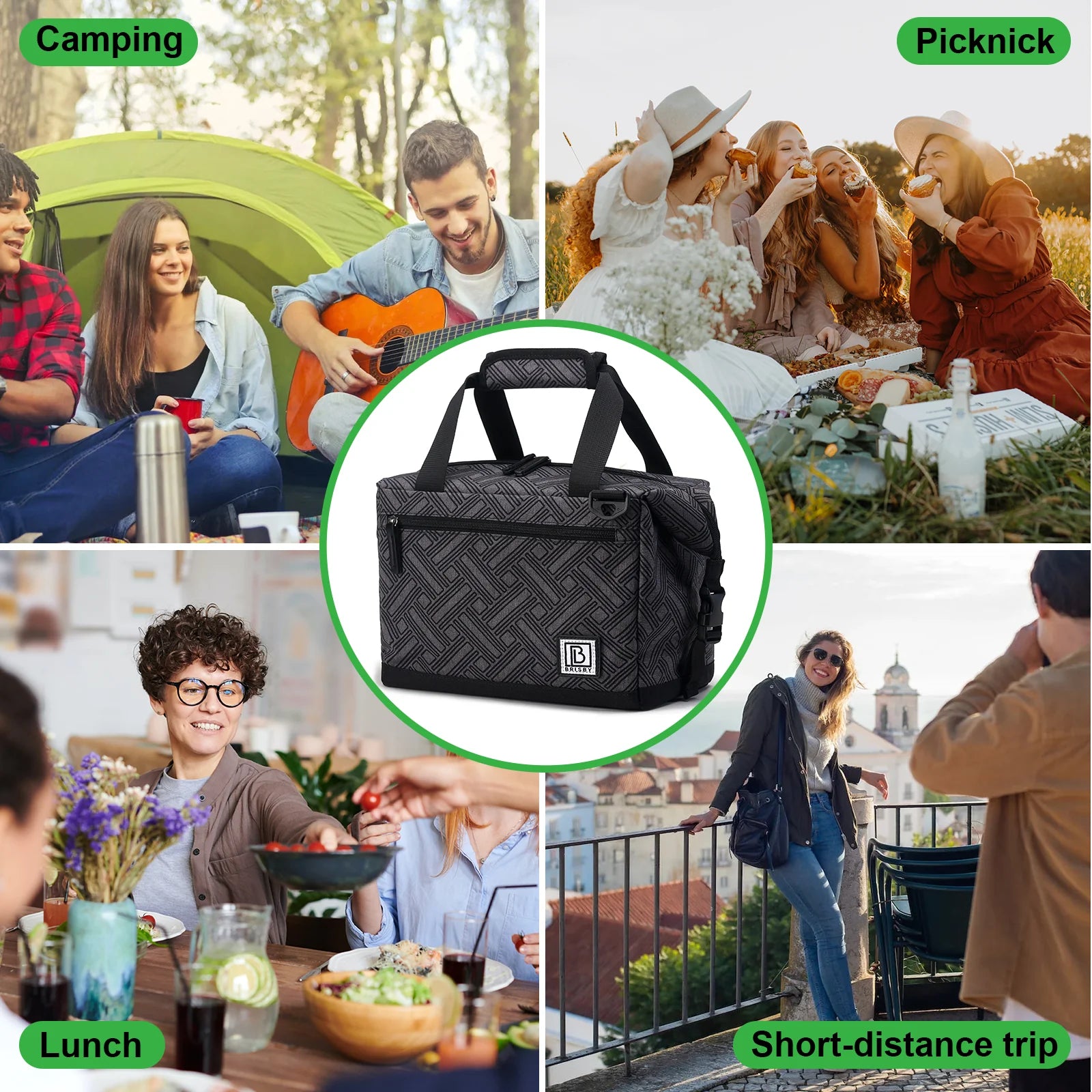 Cooler bag 12L avant - Lunch bag - 4-layer insulated - extra space foldable - 2 free cooling elements - incl. shoulder strap