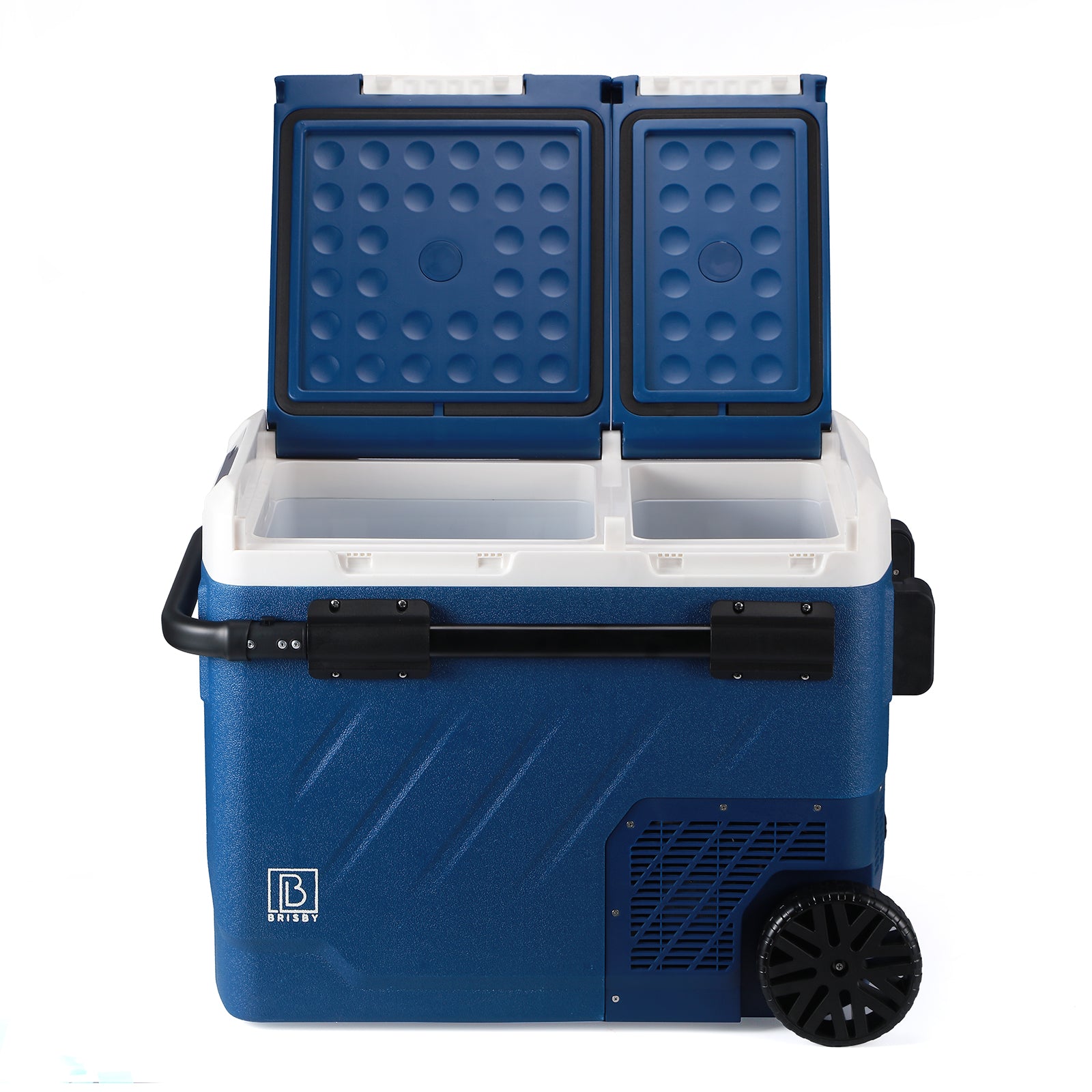 Compressor koelbox 49,1L en 8L koelbox blauw SET - Dual zone - koelen en vriezen - 12V en 230V - verrijdbaar - incl. 2x 1,2L thermosbekers