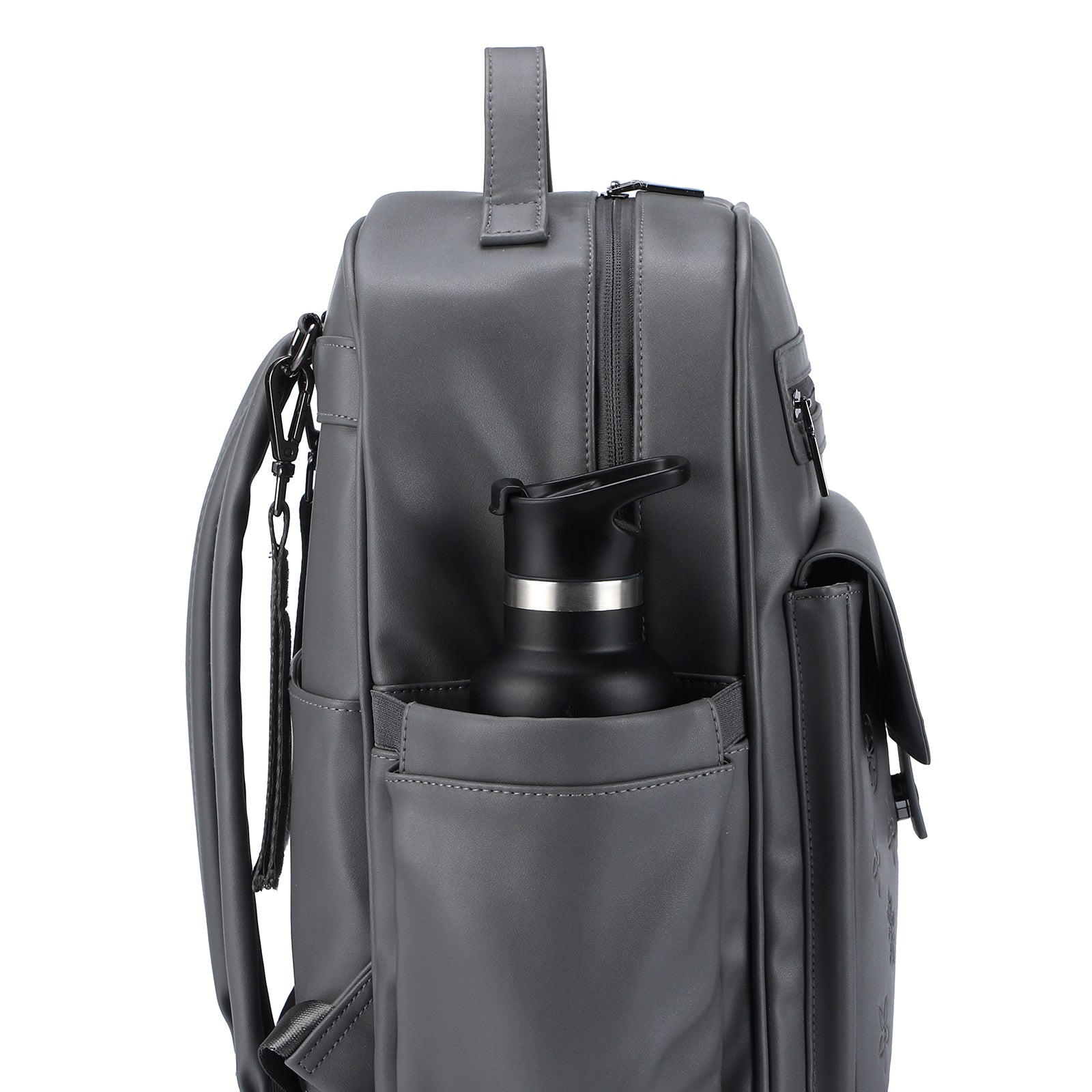 Venezia durable backpack gray - PU leather - 14 inch laptop compartment - water-repellent