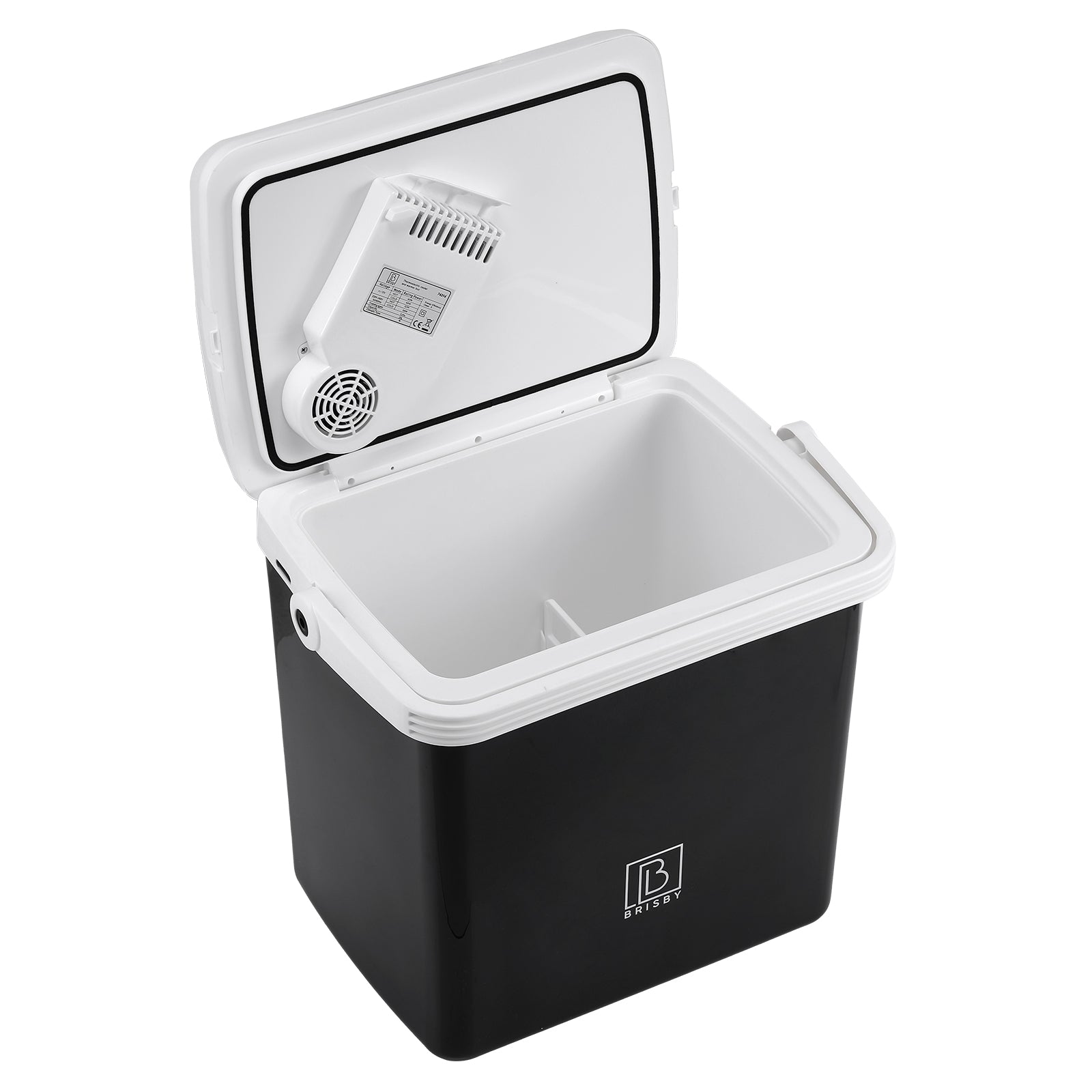 Elektrische koelbox 25L zwart - AC/DC 12V, 220/230V - incl. divider en vershoudbakjes - vergrendelbare deksel