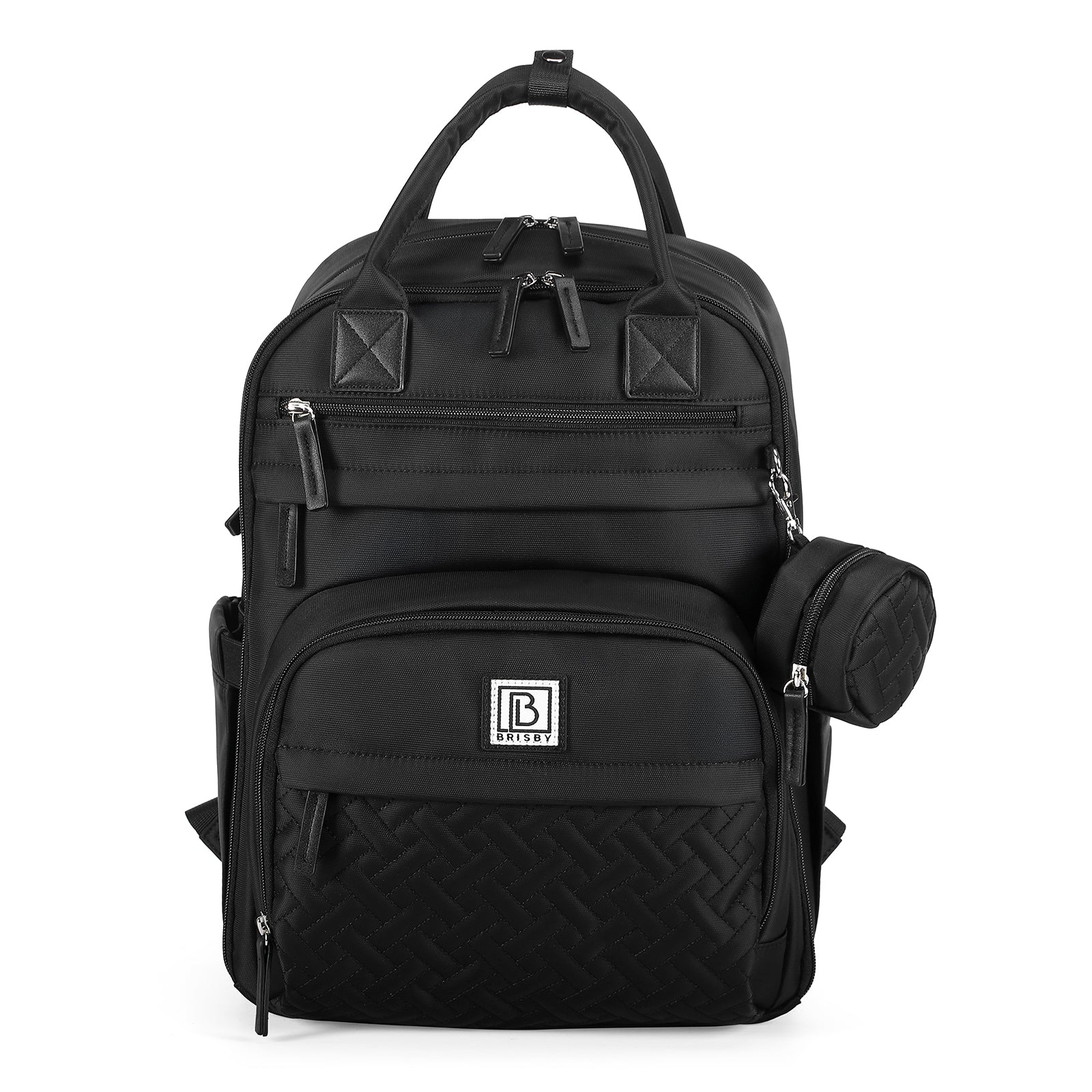 Brisby Luiertas premium zwart - incl. buggymontage, verschoonmatje, speenhouder
