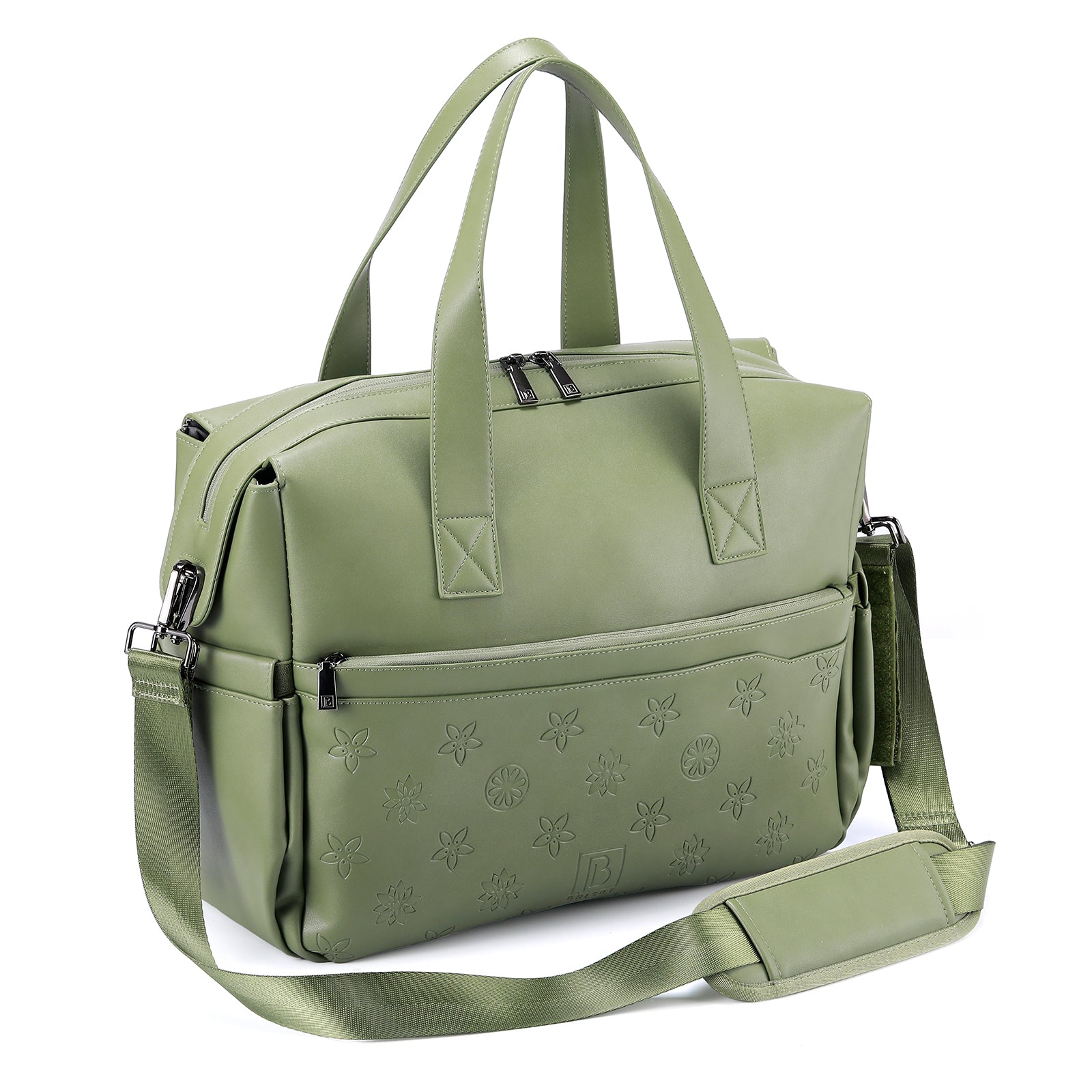 Venezia weekend bag green - shoulder bag - travel bag - hand luggage - hard-wearing - incl. hanging hooks - PU leather