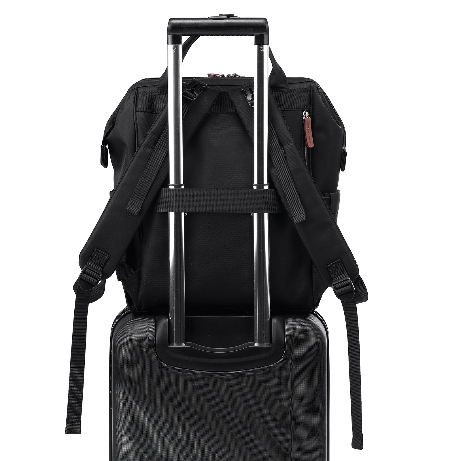 Stayopen luiertas zwart - Verzorgingstas - stay-open frame - USB oplaadfunctie - incl. buggymontage en verschoonmat