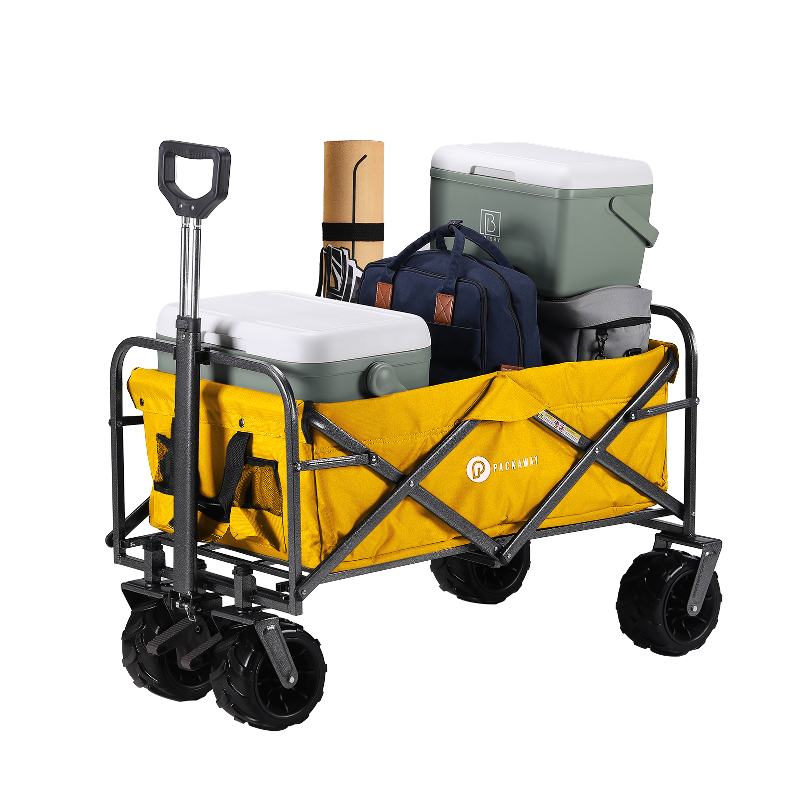 Packaway Bolderkar XL 80kg oker - opvouwbaar - heavy duty - wasbaar