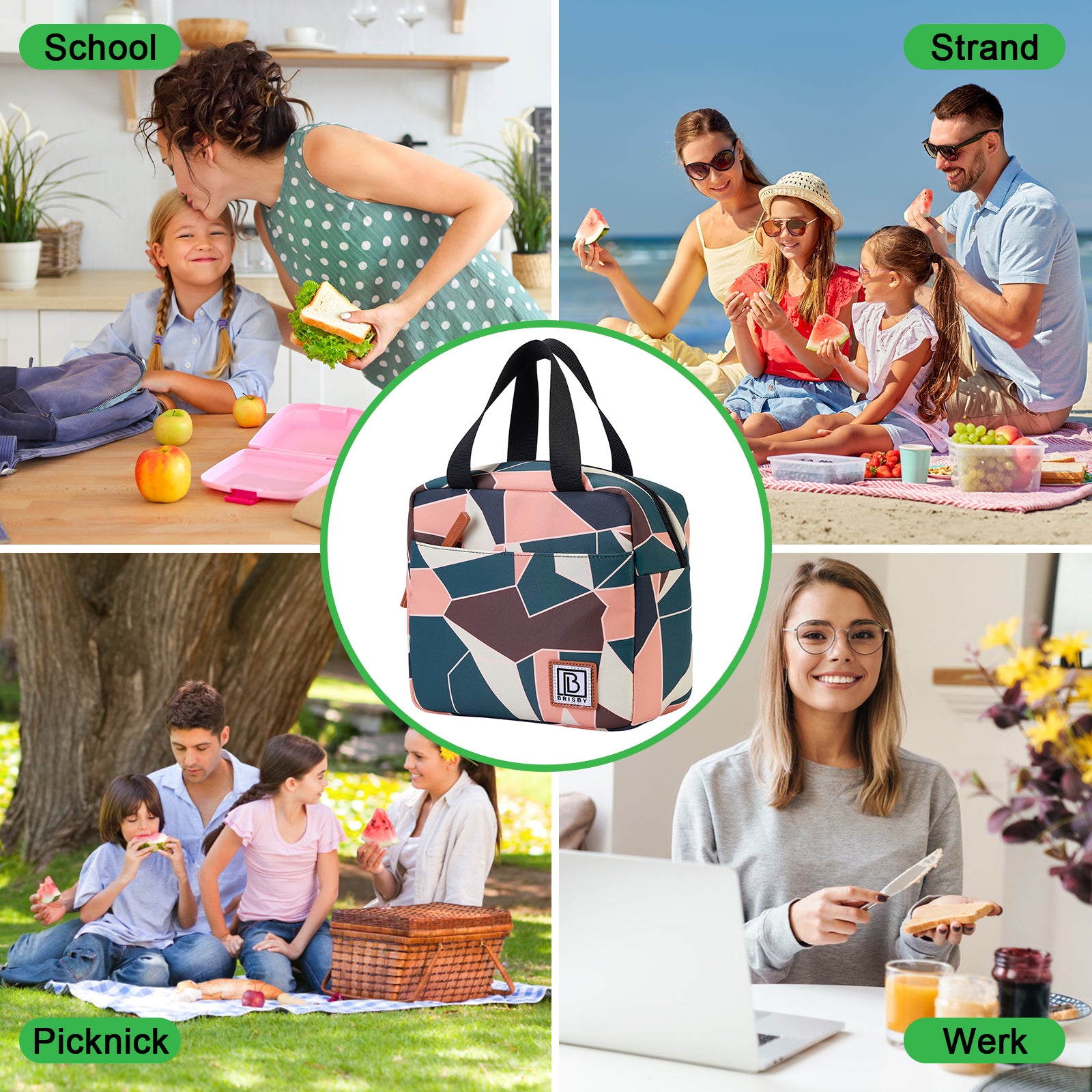 Cooler bag 4L abstract colours - 4-layer insulated - free cooling element