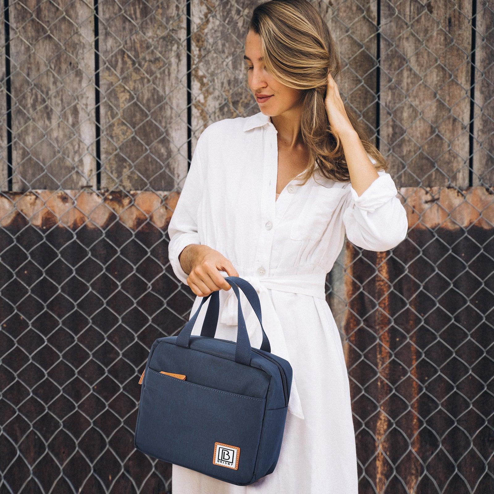 Brisby 4 Layer Insulated Cooler Bag - Lunch Bag - Breast Pump Bag 4 Liter - Blue