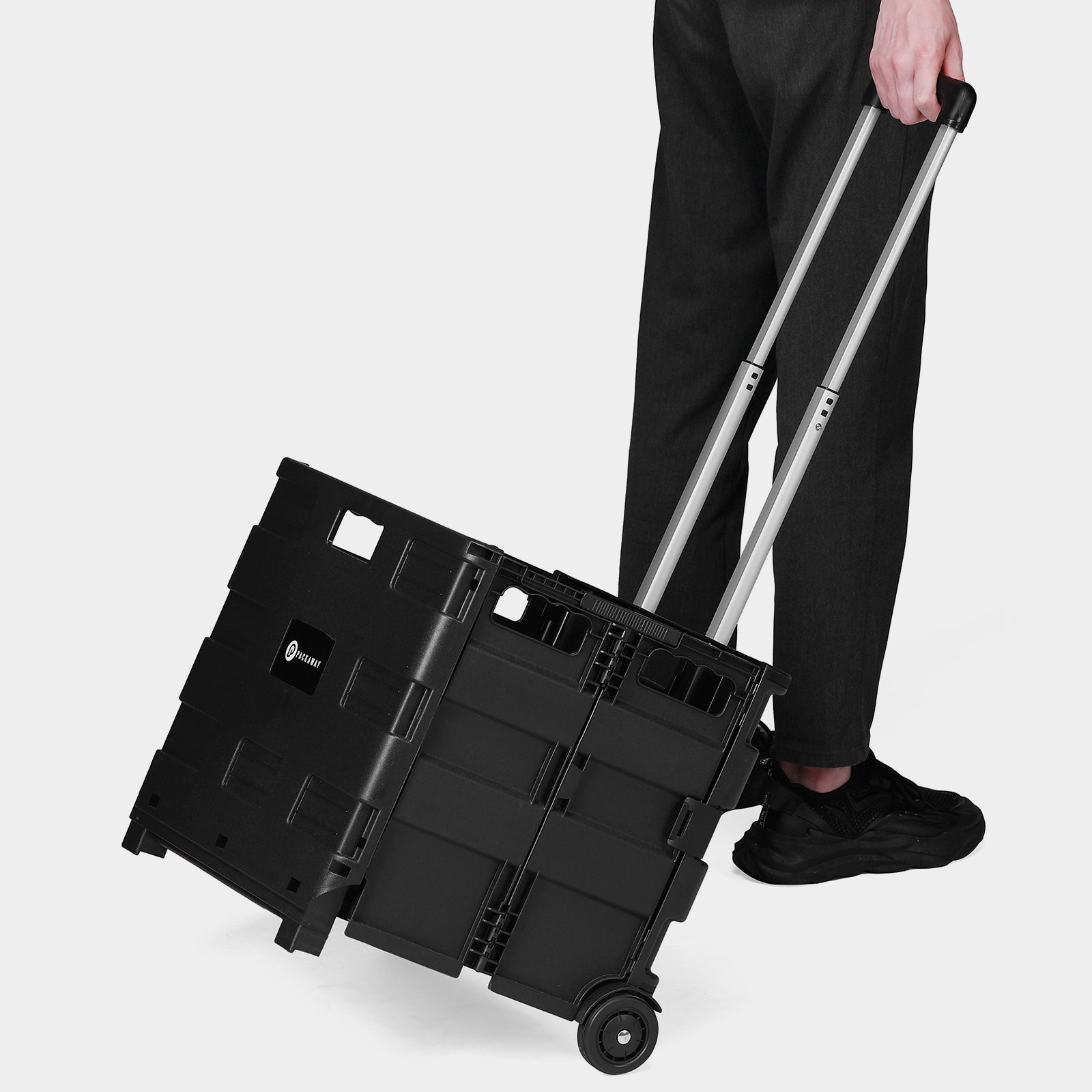 Packaway Boodschappentrolley 50L XL zwart - incl. deksel - 35 kg draagvermogen
