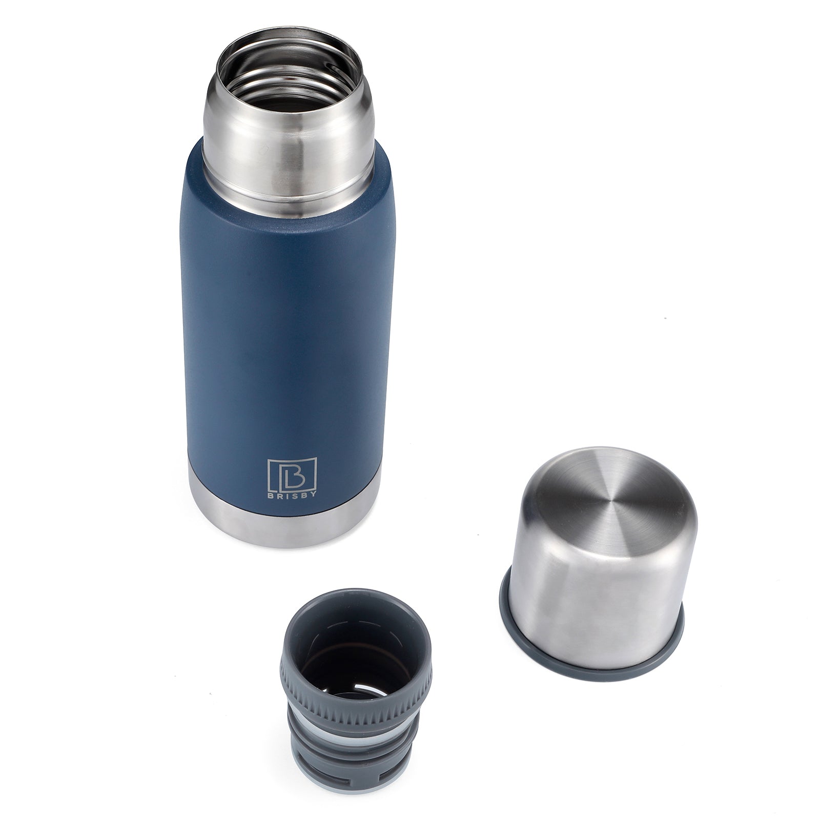 Brisby Stainless Steel Thermos Flask 500ml Blue - Thermos Cup - Thermos Jug - Insulated Flask - BPA Free - 24 Hours Cold - 12 Hours Hot