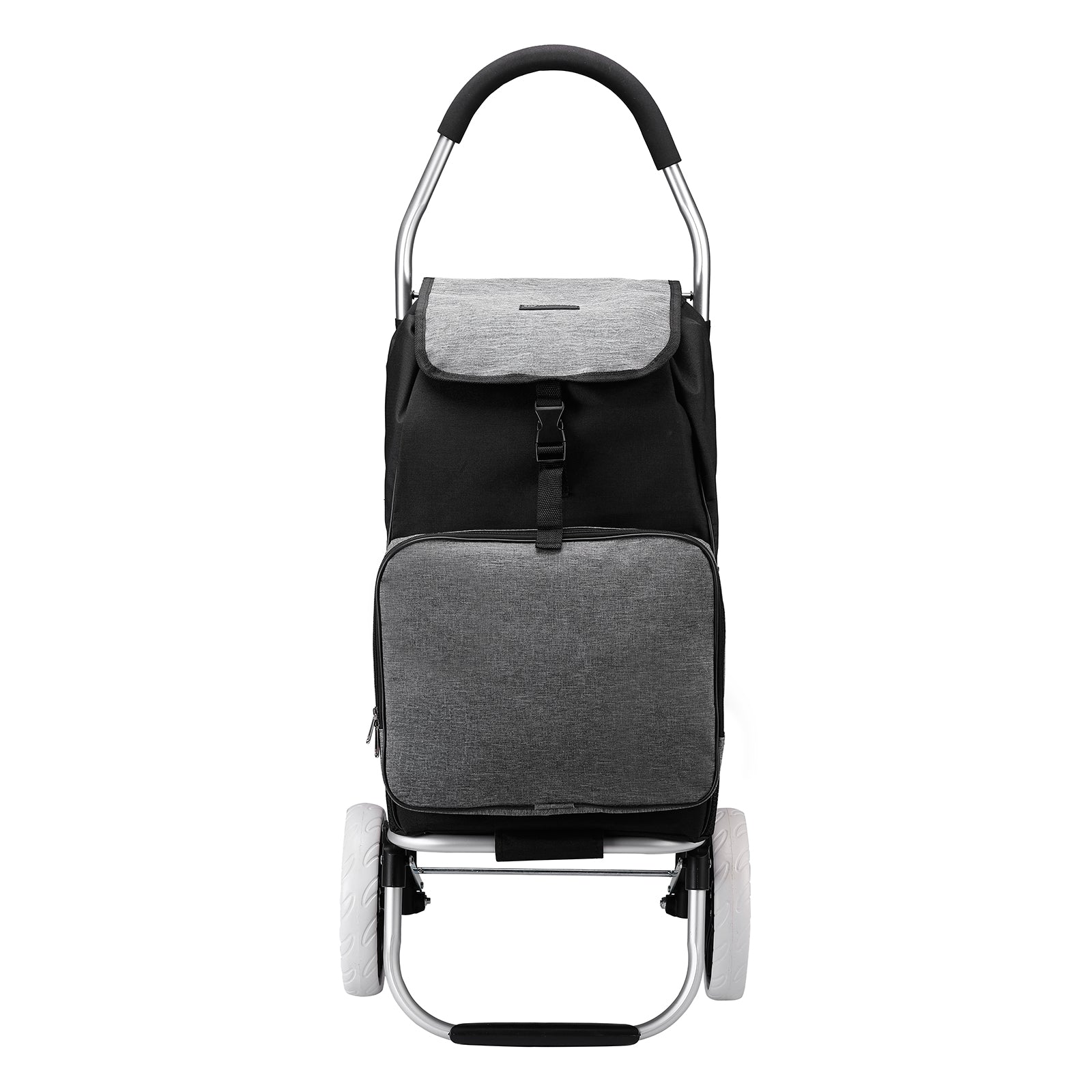 Shopping trolley 45L black and grey - shopping trolley suspension - foldable - telescopic handle