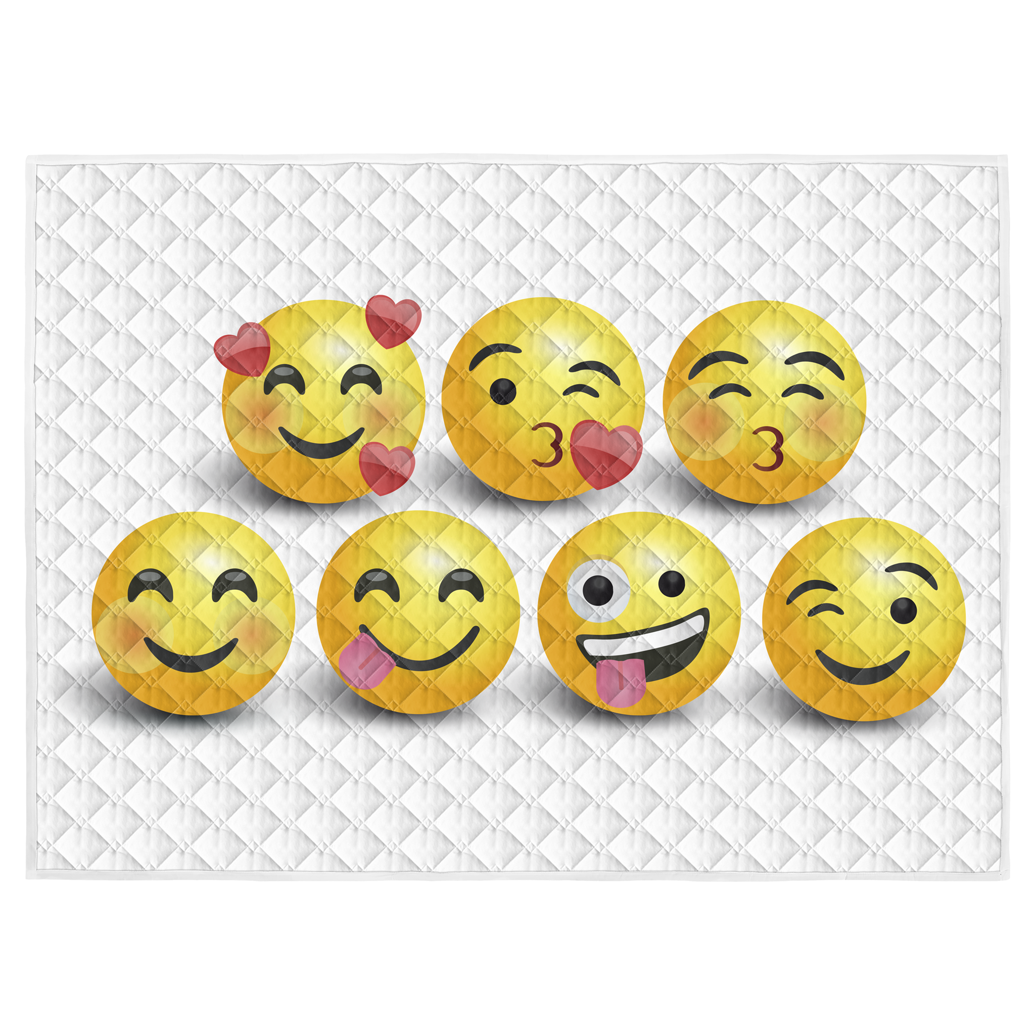 Play mat emoticons/smileys 150x200 - heavy quality - play mat - anti-slip - washable