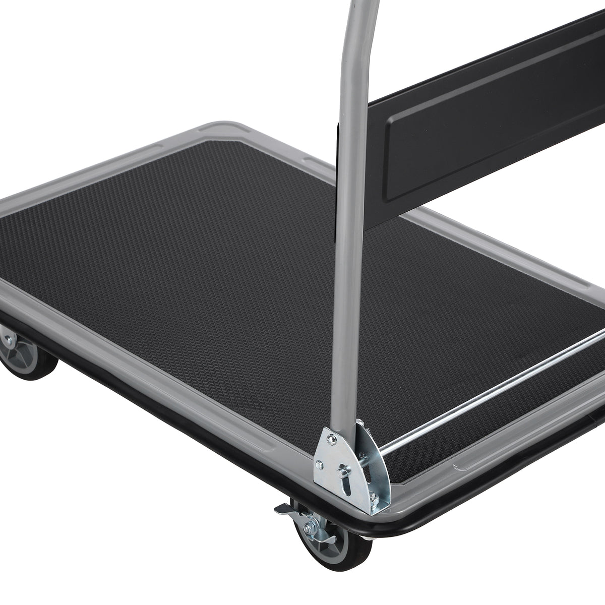 Packaway Opvouwbare Transportwagen 350 kg – Transportkar met Rem – 92 x 62 cm – Antislip Laadplatform – 4 Wielen – Inklapbare Duwbeugel