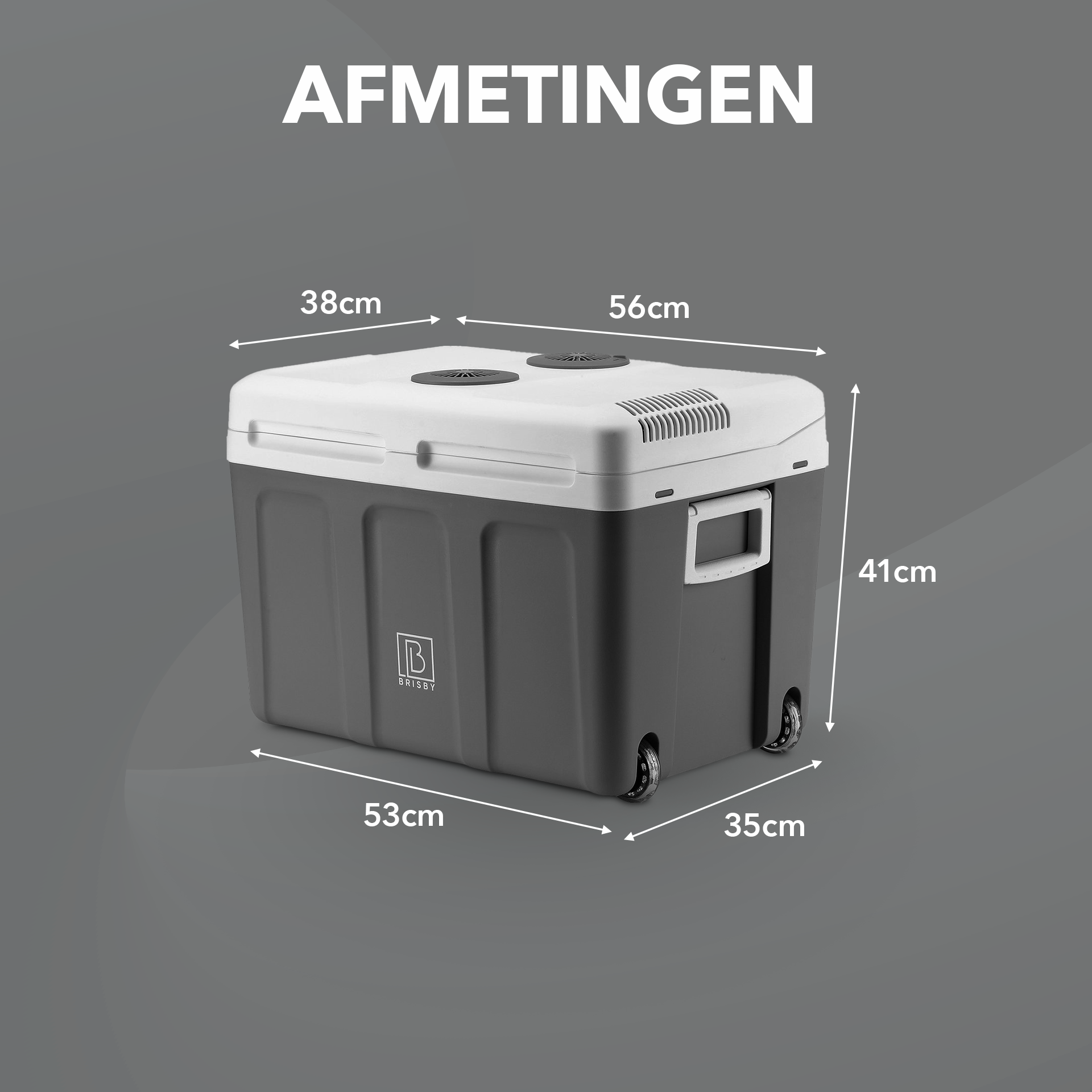 Elektrische koelbox 40L grijs SET - Incl. 8L passieve koelbox - incl. divider en koelelementen - AC/DC 12V, 220/230V