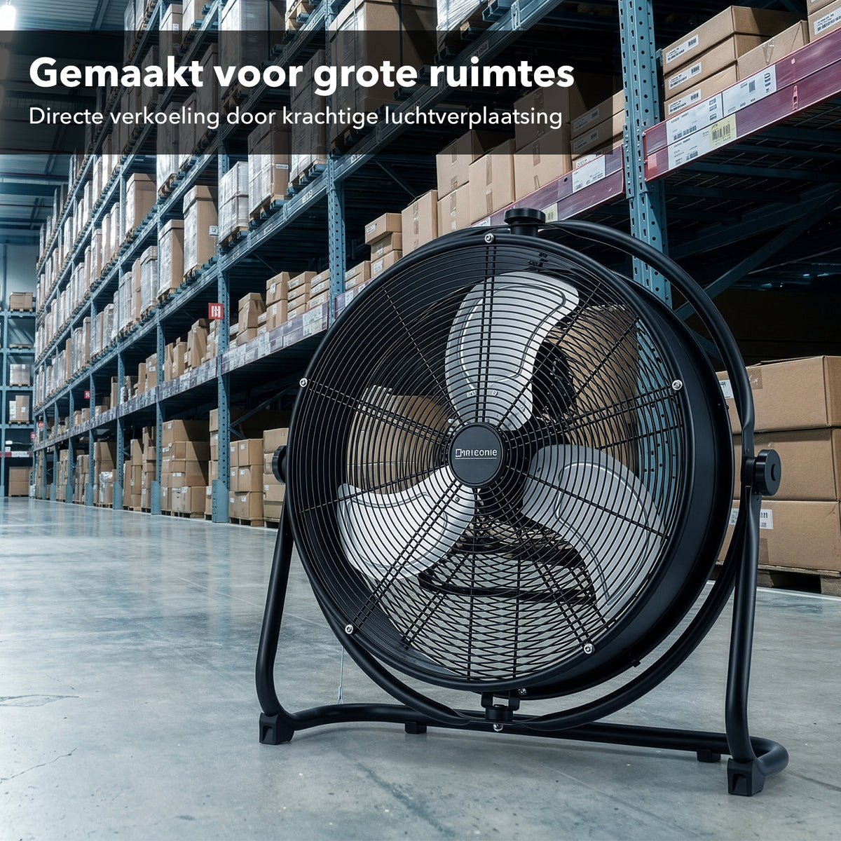 Dryconic 500mm. Professionele Ventilator met Beugel 360 Graden Draaibaar met 3 Snelheden en Ophangsysteem Voor Wandmontage