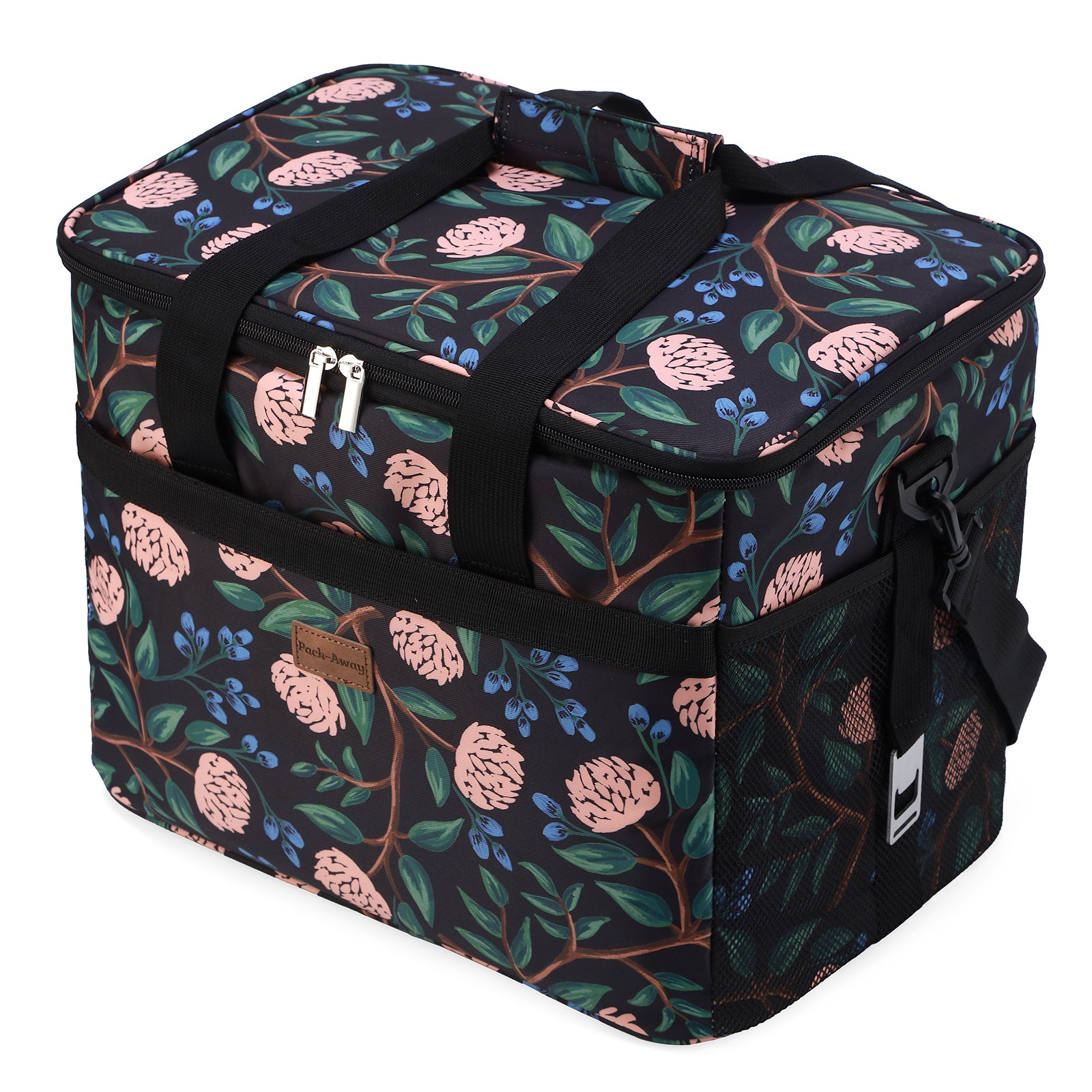 Cooler bag 30L passion flower - lunch bag - foldable - 4-layer insulated - incl. 4 free cooling elements and carrying strap