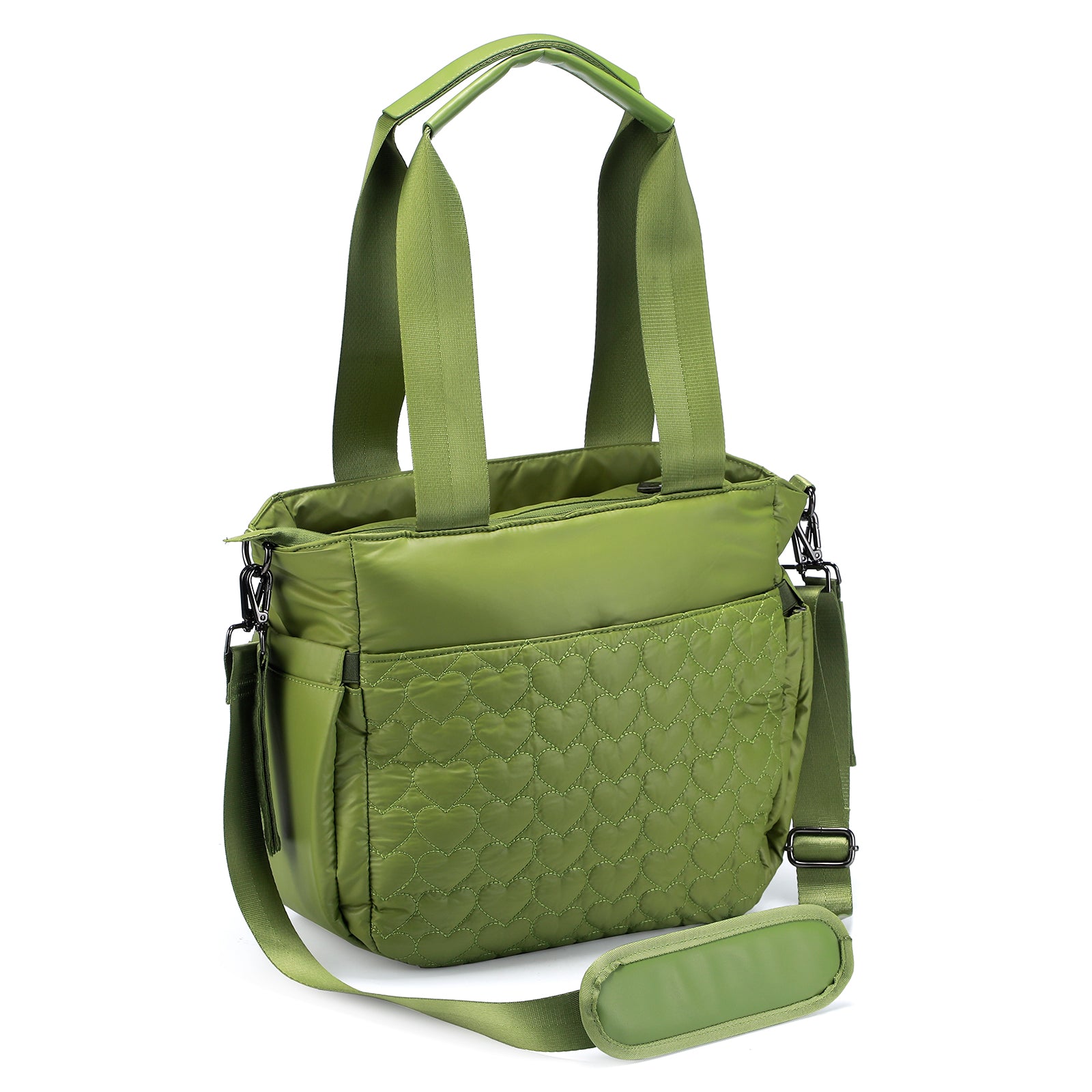 Florence diaper bag 17L green - shoulder bag, care bag - hard-wearing - incl. cool bag, changing mat and stroller hooks - nylon