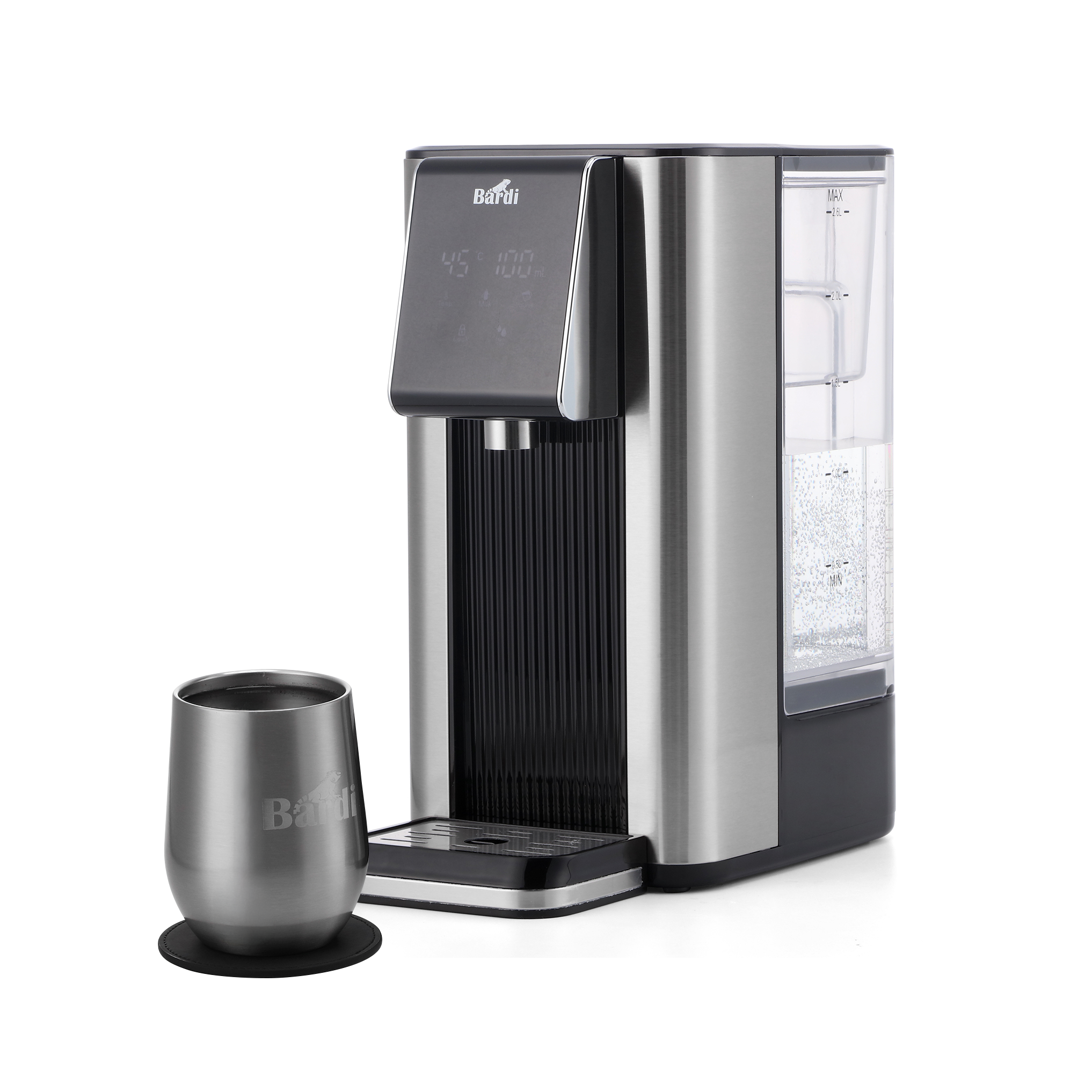 Bardi Heetwaterdispenser 2,6L - incl.thermoscup + onderzetter - instant-heating - 6 temperatuurstanden