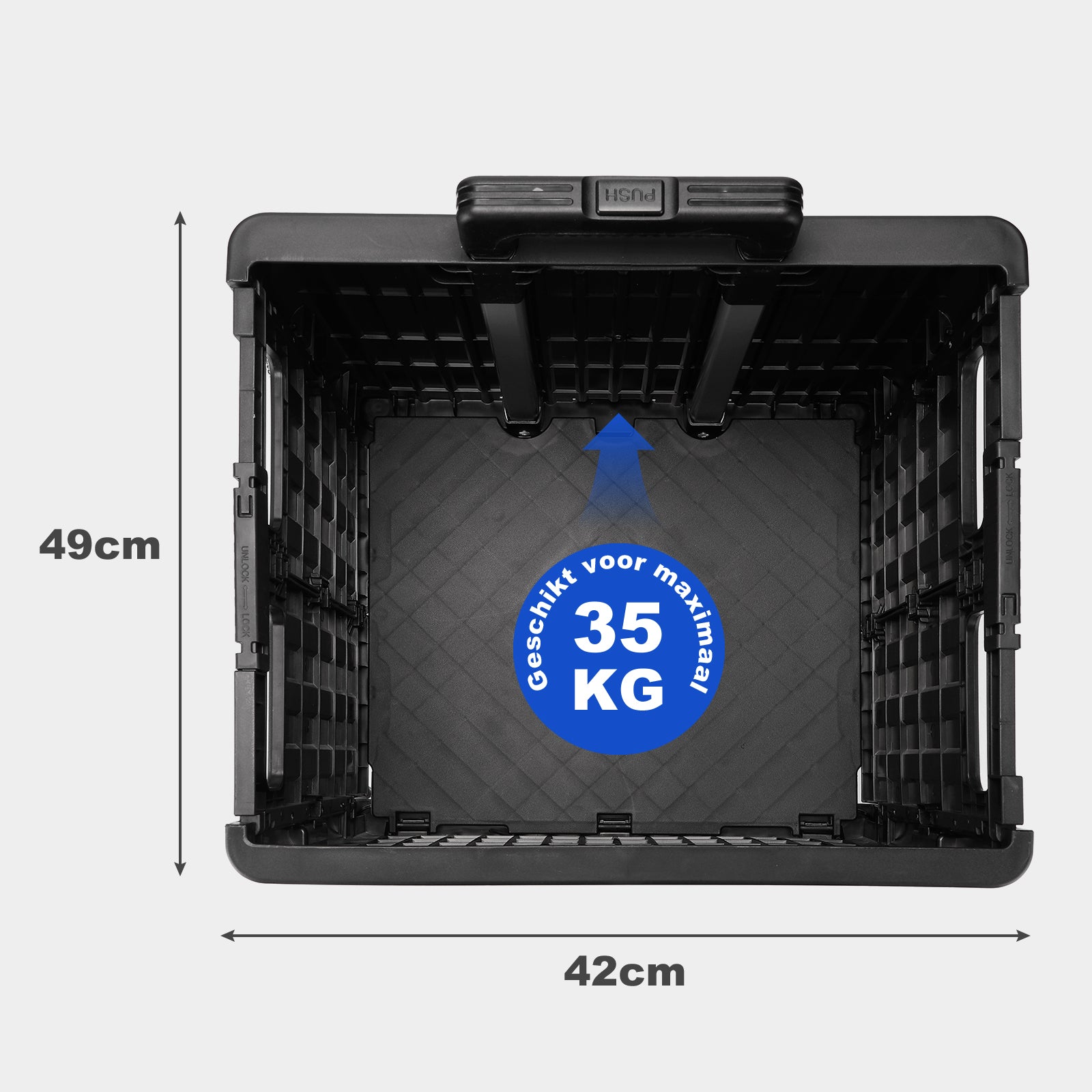 Packaway Boodschappentrolley 50L XL zwart - incl. trapwielen, deksel - 35 kg draagvermogen