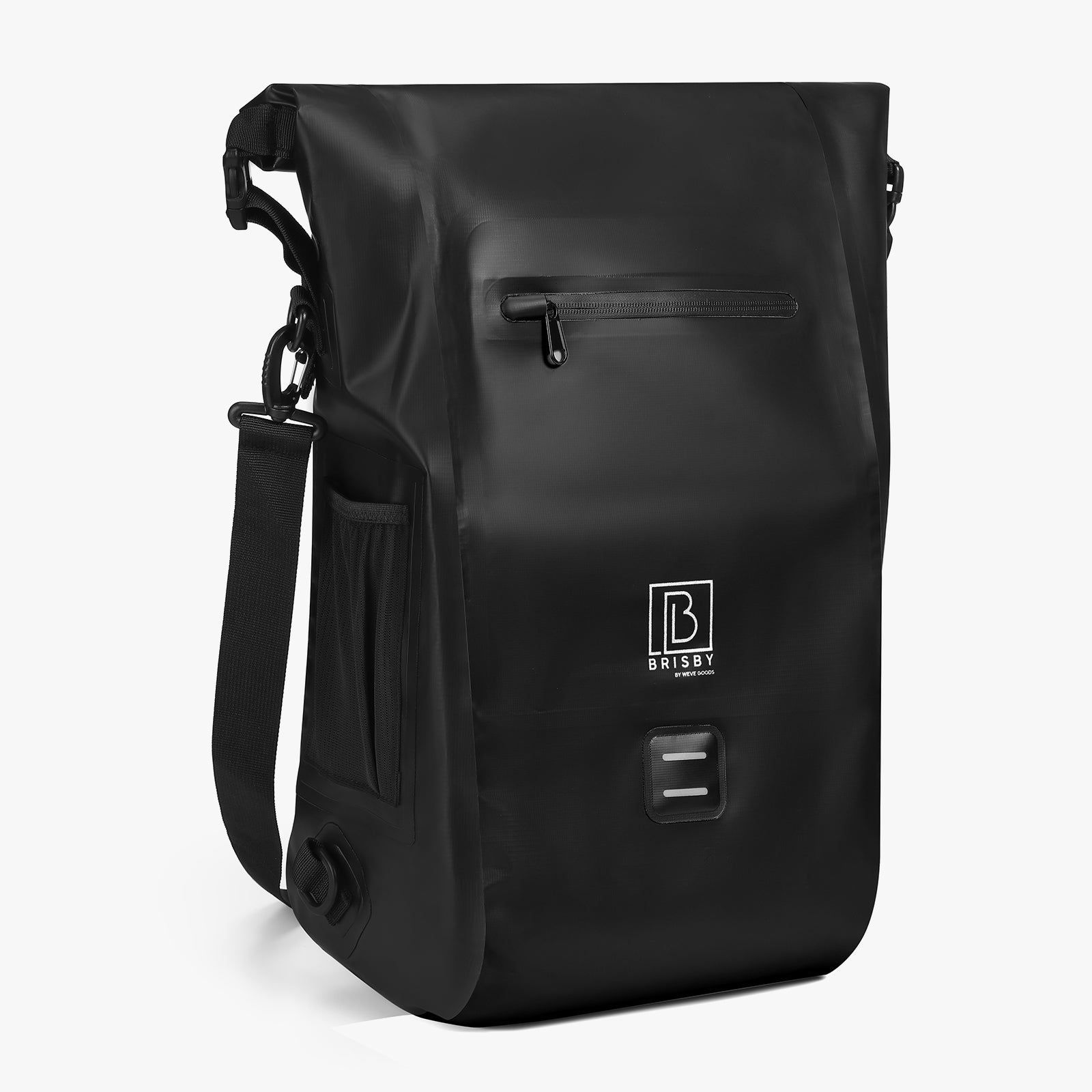 3 in 1 waterproof rolltop bicycle bag set 40-52L black - reflective - high visibility - bicycle bag - backpack - shoulder bag