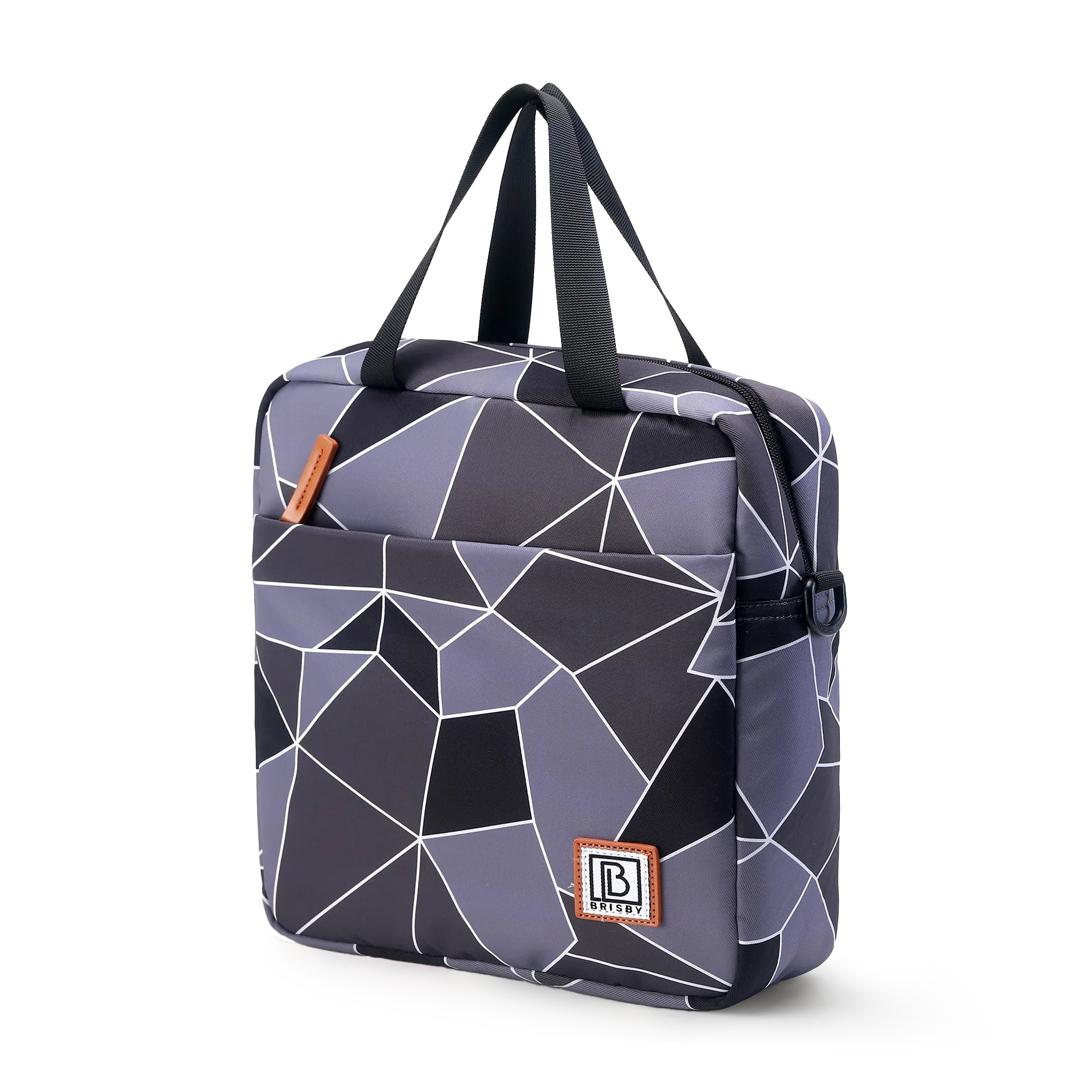 Cooler bag 7L abstract gray and black - Lunch bag - 4-layer insulated - 2 free cooling elements - incl. shoulder strap