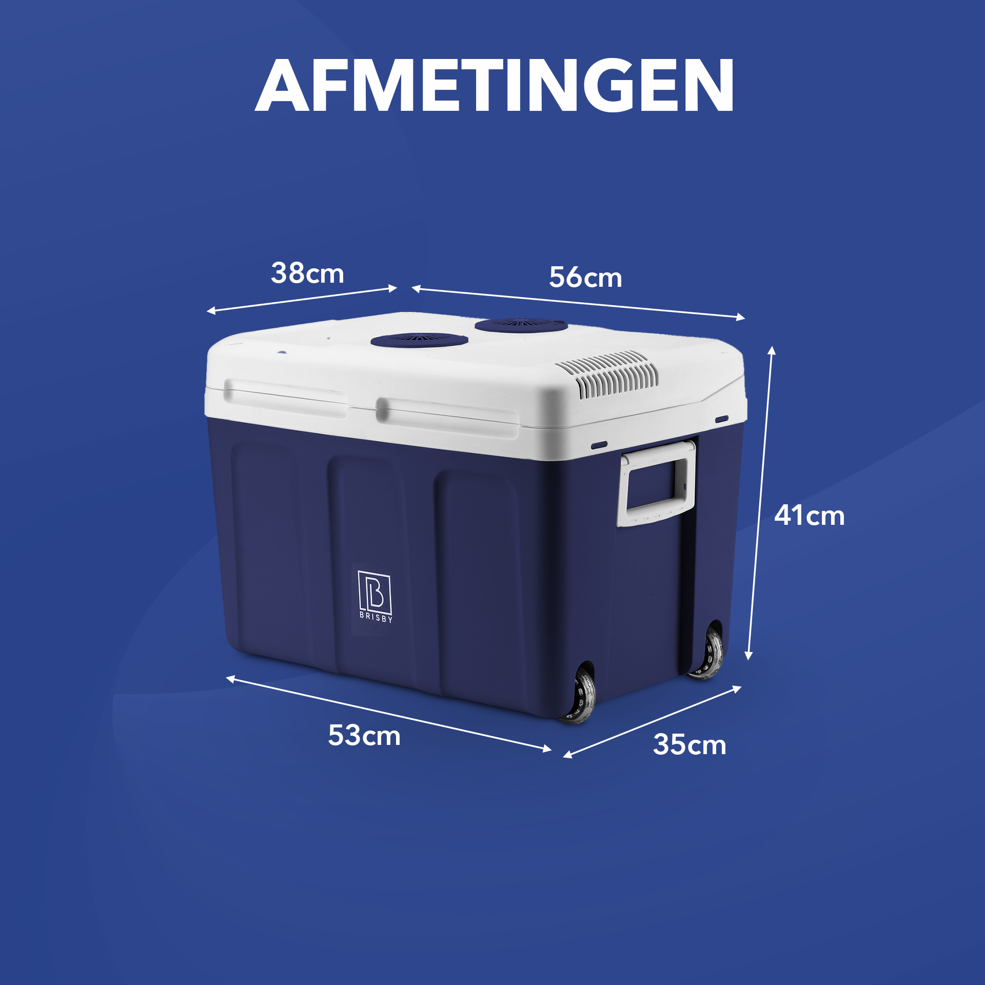 Elektrische koelbox 40L blauw SET - Incl. 8L passieve koelbox - incl. divider en koelelementen - AC/DC 12V, 220/230V