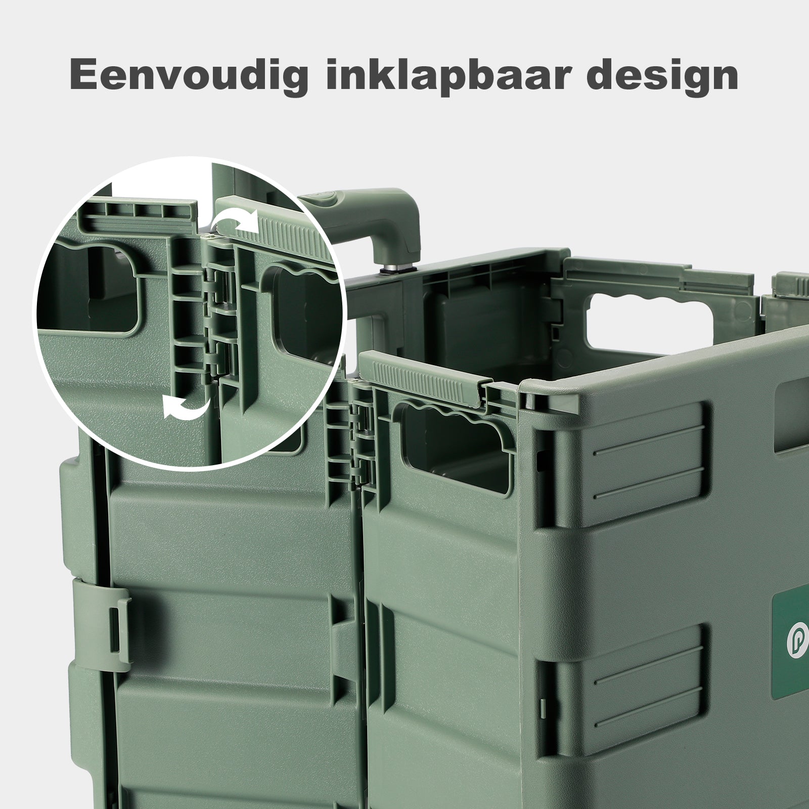 Packaway XL Foldable Shopping Trolley with wheels - Shopping crate - Storage box - Shopping trolley - Folding crate - 50 Liters - Green