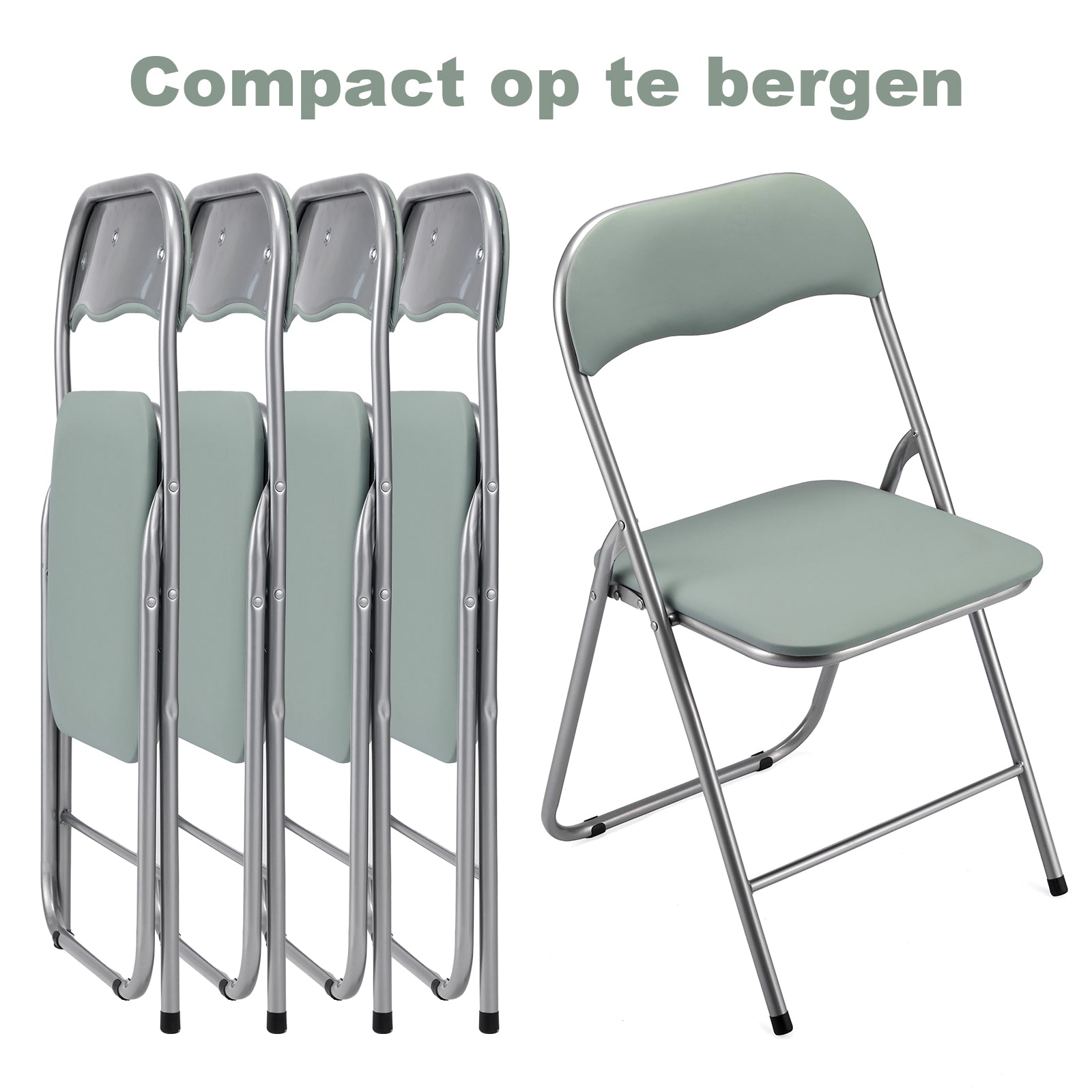 Bardi 6-delige Klapstoelen set PVC groen - 100 kg draagvermogen