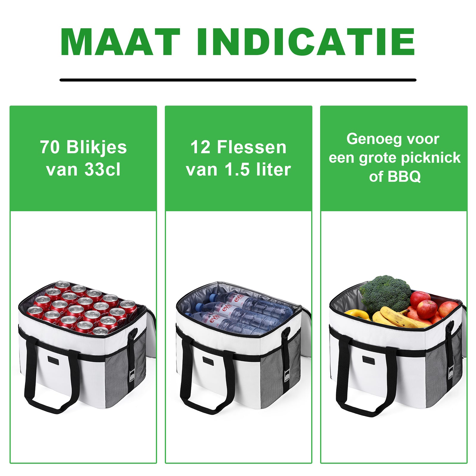 Packaway Koeltas 40L wit - incl. 6 koelelementen, draagband