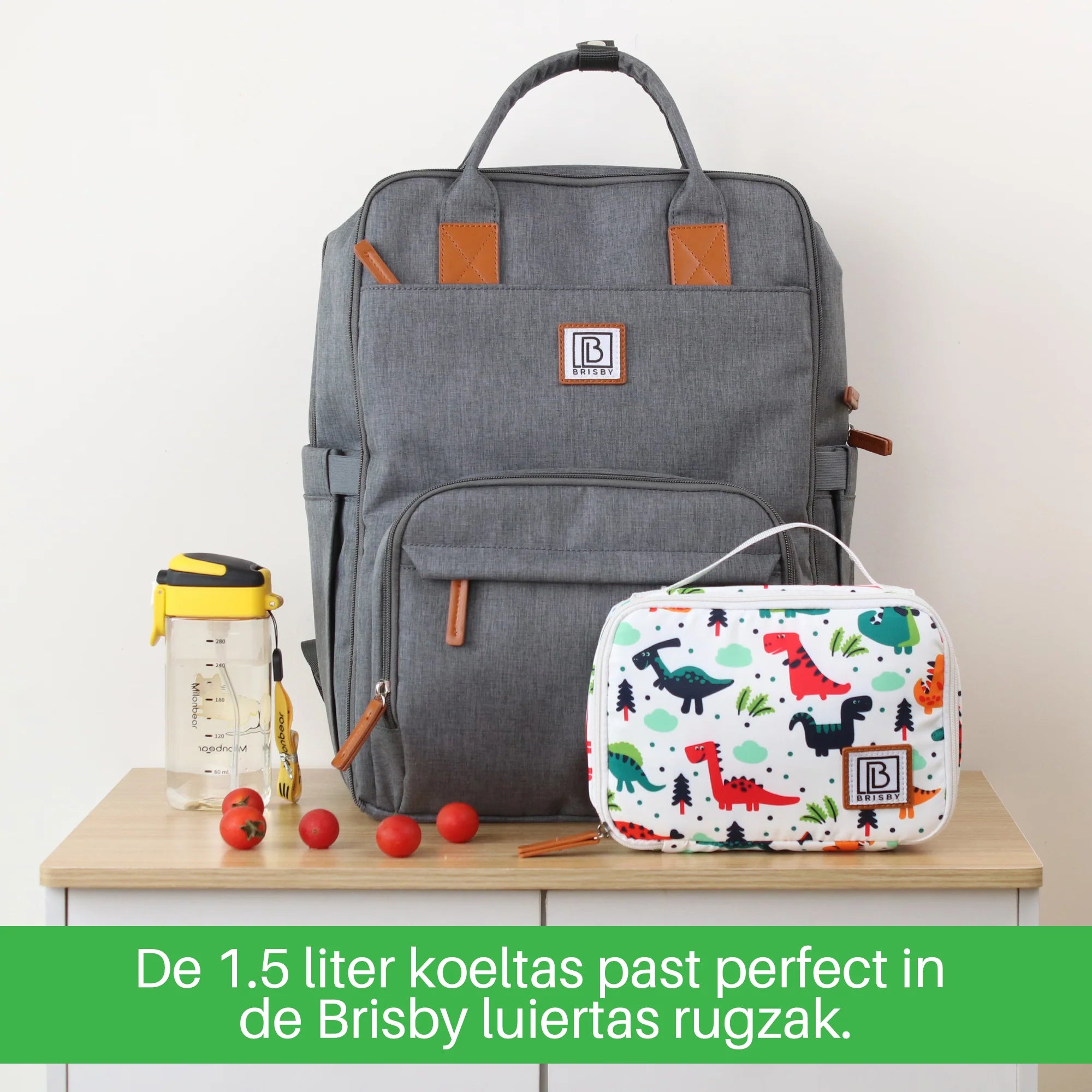 Cooler bag 1.5L dinosaur - 4-layer insulated - free cooling element