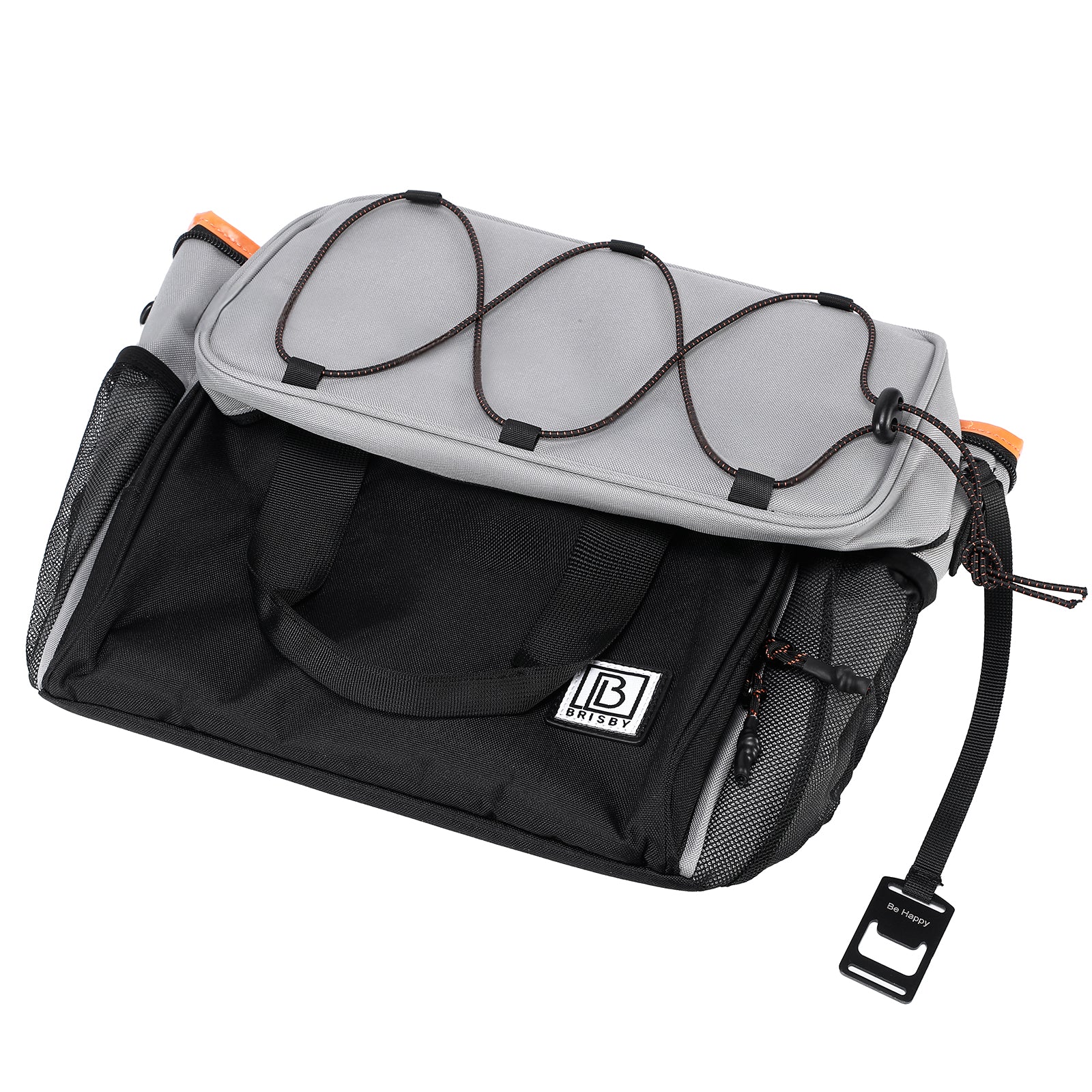 Cooler bag 15L black gray with orange inside - Lunch bag - 4-layer insulated - 2 free cooling elements - incl. shoulder strap