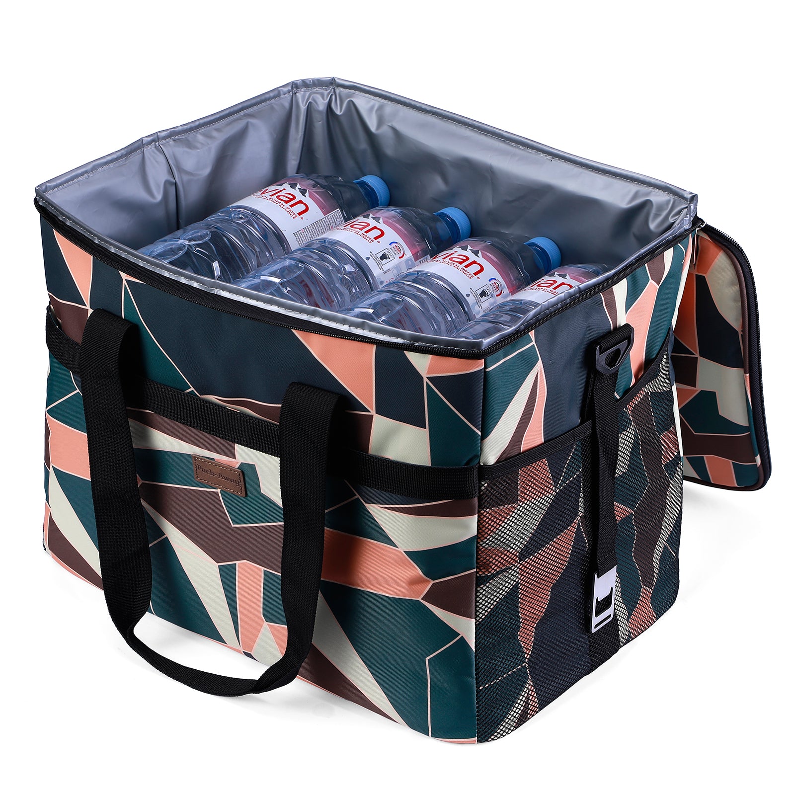 Cooler bag 40L abstract - lunch bag - foldable - 4-layer insulated - incl. 6 free cooling elements and carrying strap
