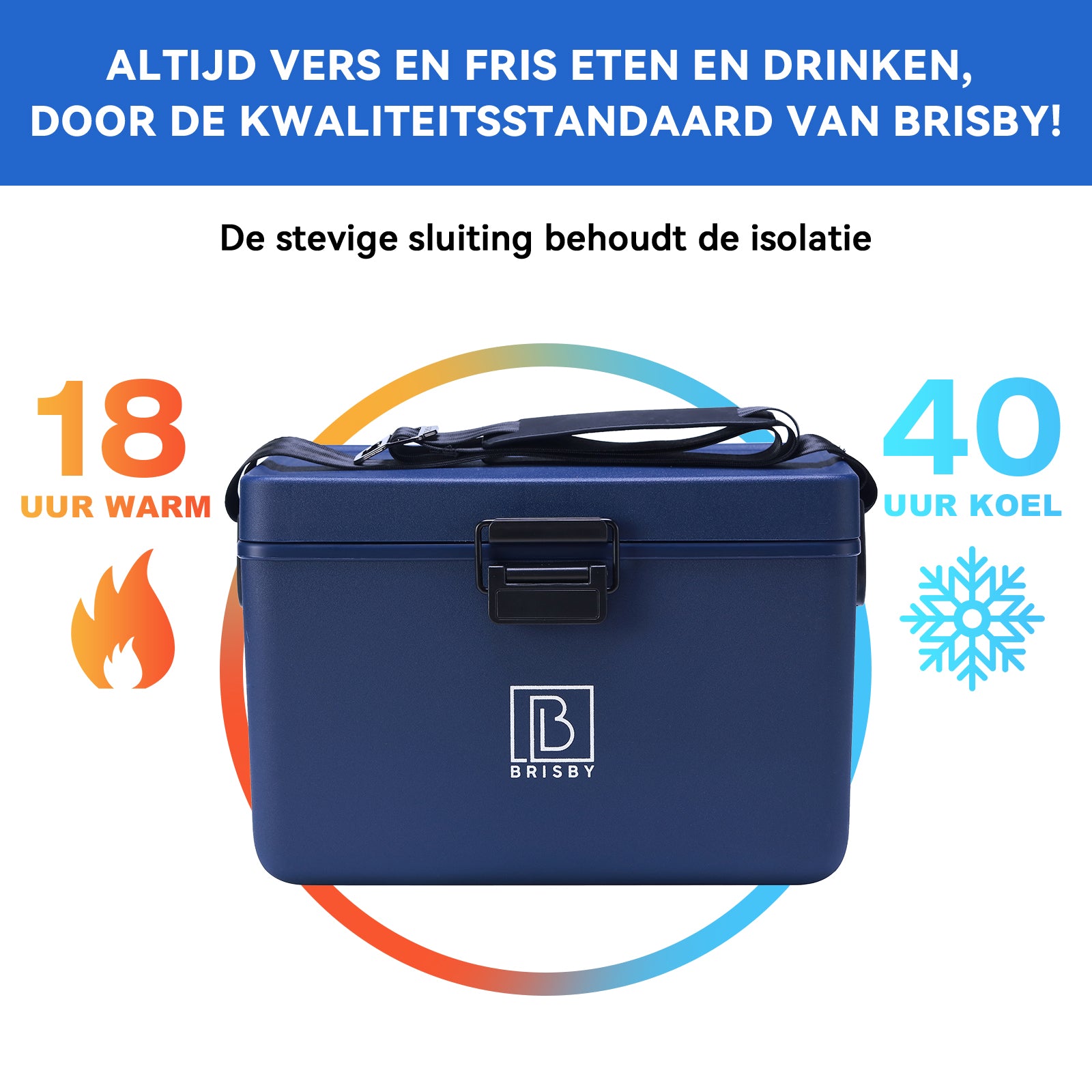 Koelbox 12L met draagband blauw - Dividers - snijplanken - tot maximaal 40 uur isolatie - incl. 2 koelelementen van 200ml