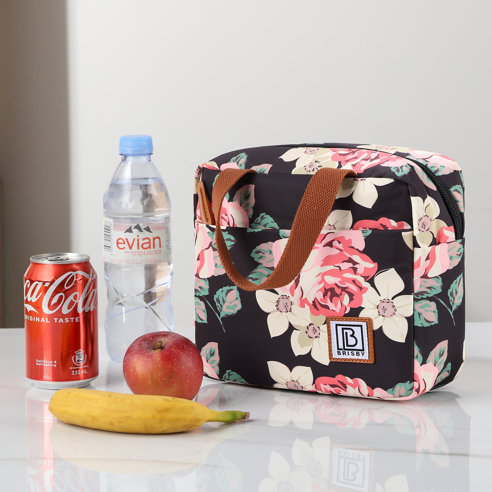 Brisby Koeltas Lunchtas 4L - Waterafstotend - Geïsoleerde Kolftas - Inclusief Koelelement - Bloemetjes
