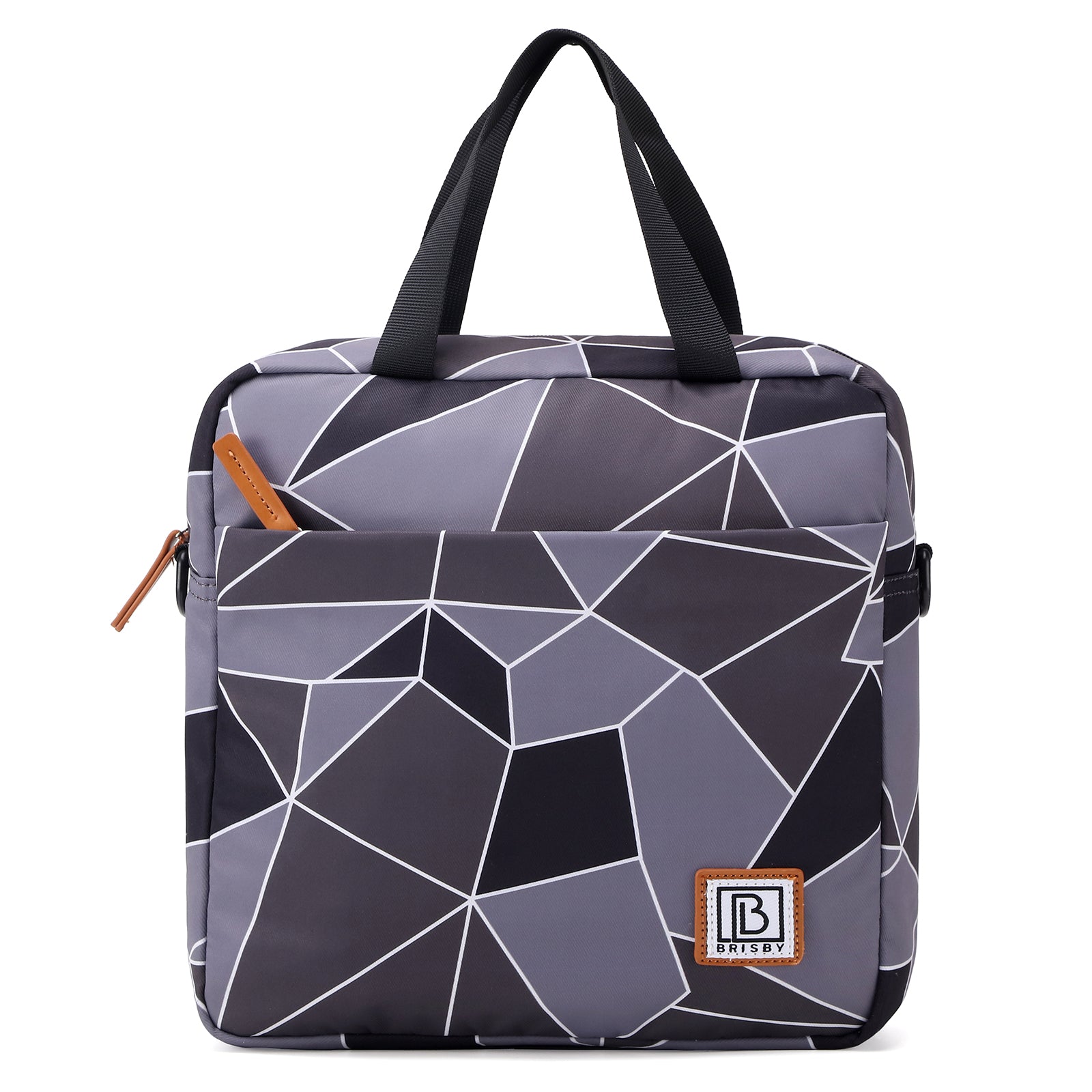 Brisby Koeltas Lunchtas 7L - Inclusief 2 Koelelementen & Schouderband - Abstract Grijs&Zwart