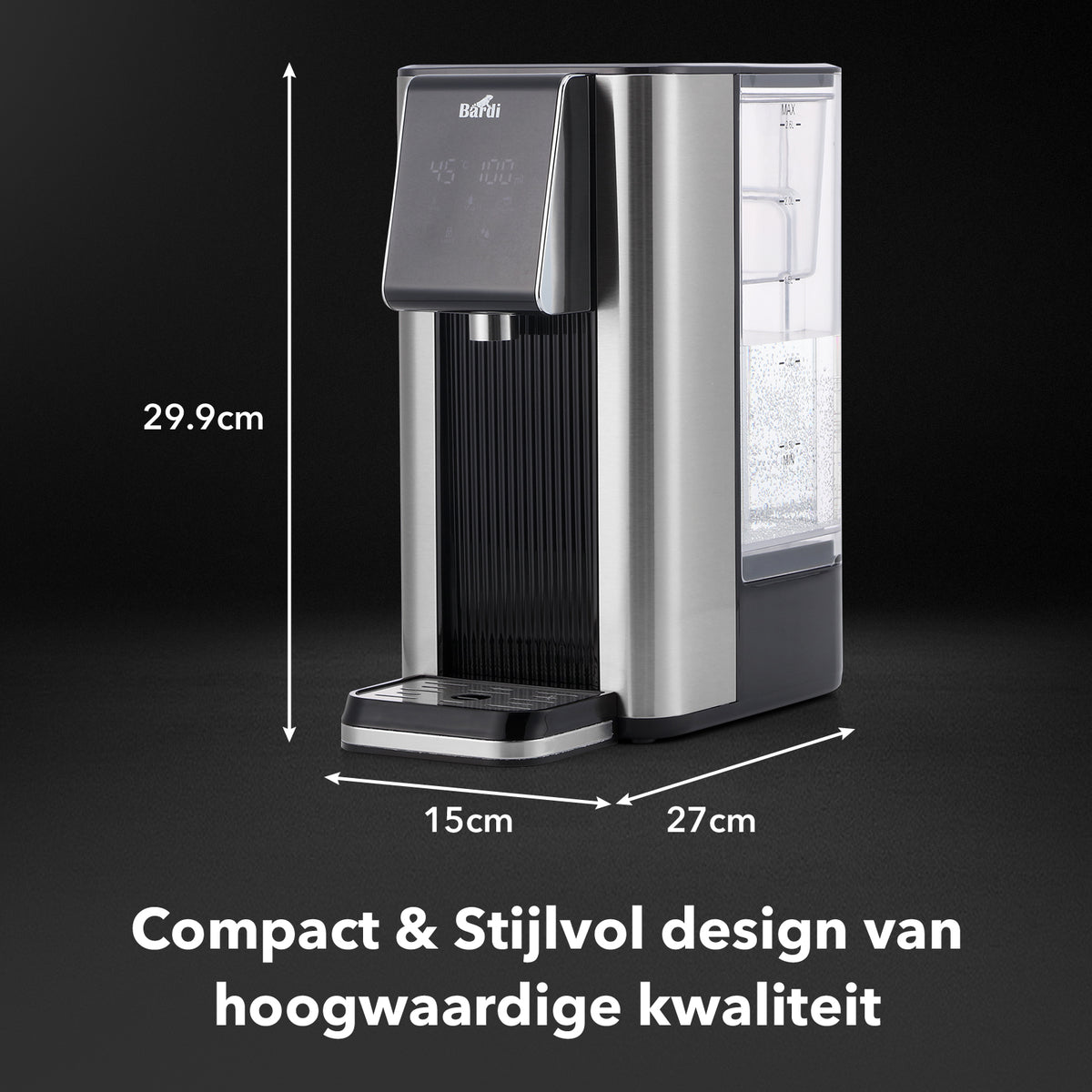 Bardi Heetwaterdispenser 2,6L - incl.thermoscup + onderzetter - instant-heating - 6 temperatuurstanden