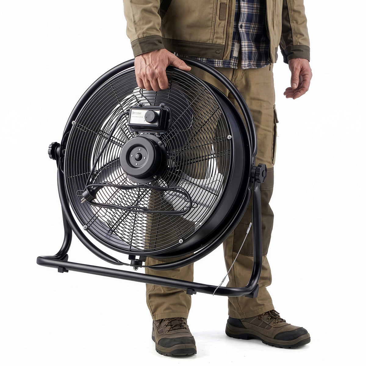Dryconic 500mm. Professionele Ventilator met Beugel 360 Graden Draaibaar met 3 Snelheden en Ophangsysteem Voor Wandmontage