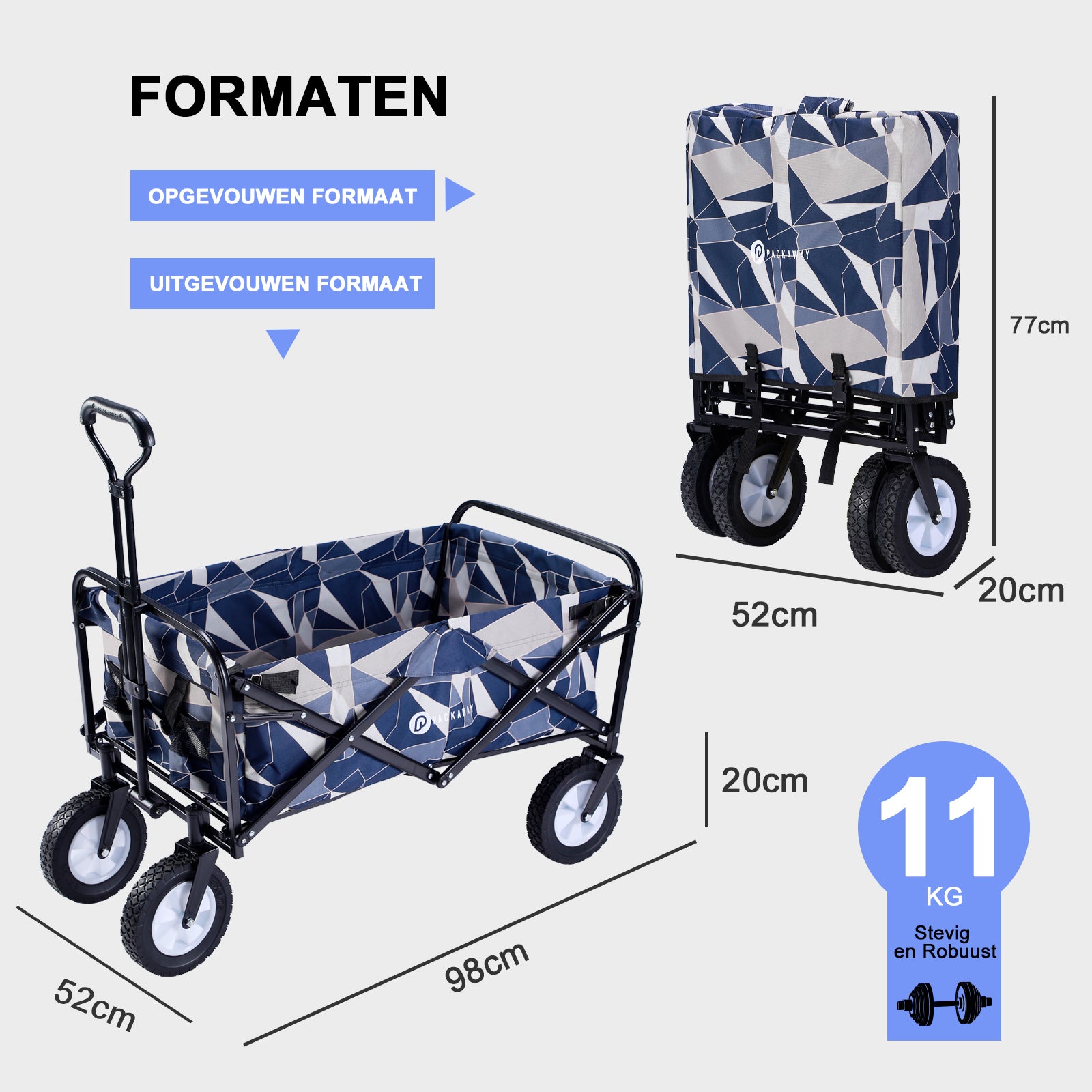 Packaway Bolderkar 70kg abstract pastel - opvouwbaar - wasbaar