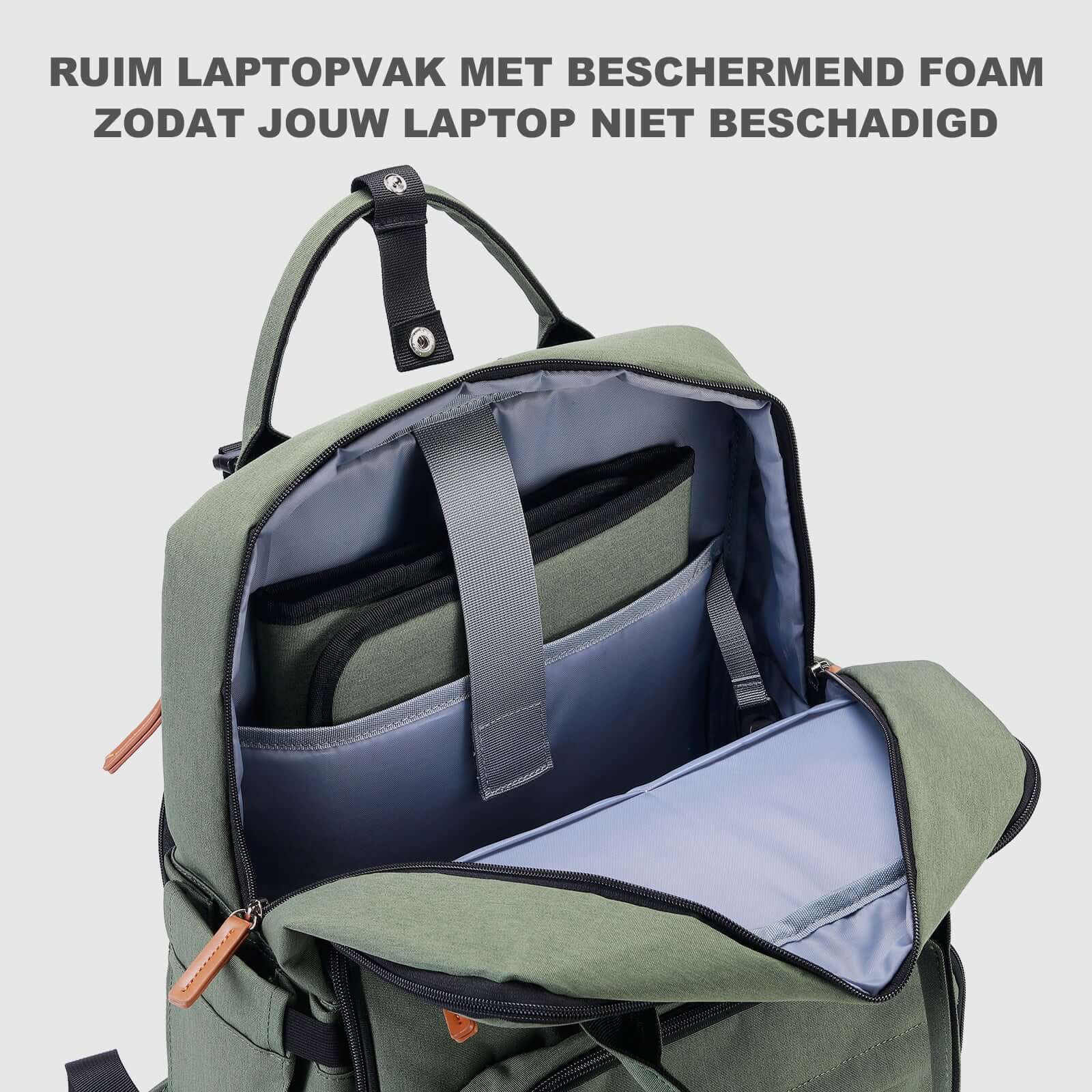 Brisby Rugzak voor Dames & Heren – Comfortabele, Waterafstotende Rugtas met Laptopvak, perfect als Schooltas, Werktas & voor op Reis. Geschikt als handbagage. Levenslange Garantie! - Groen Brisby Rugzak voor Dames & Heren – Comfortabele, Waterafstot