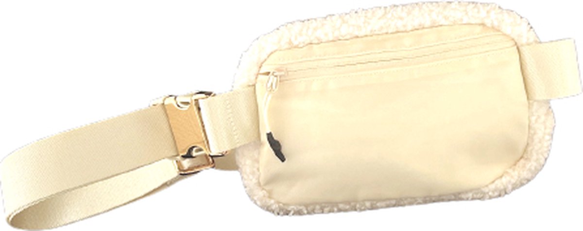 Brisby Heuptas 1L teddy wit - buideltas - fleece