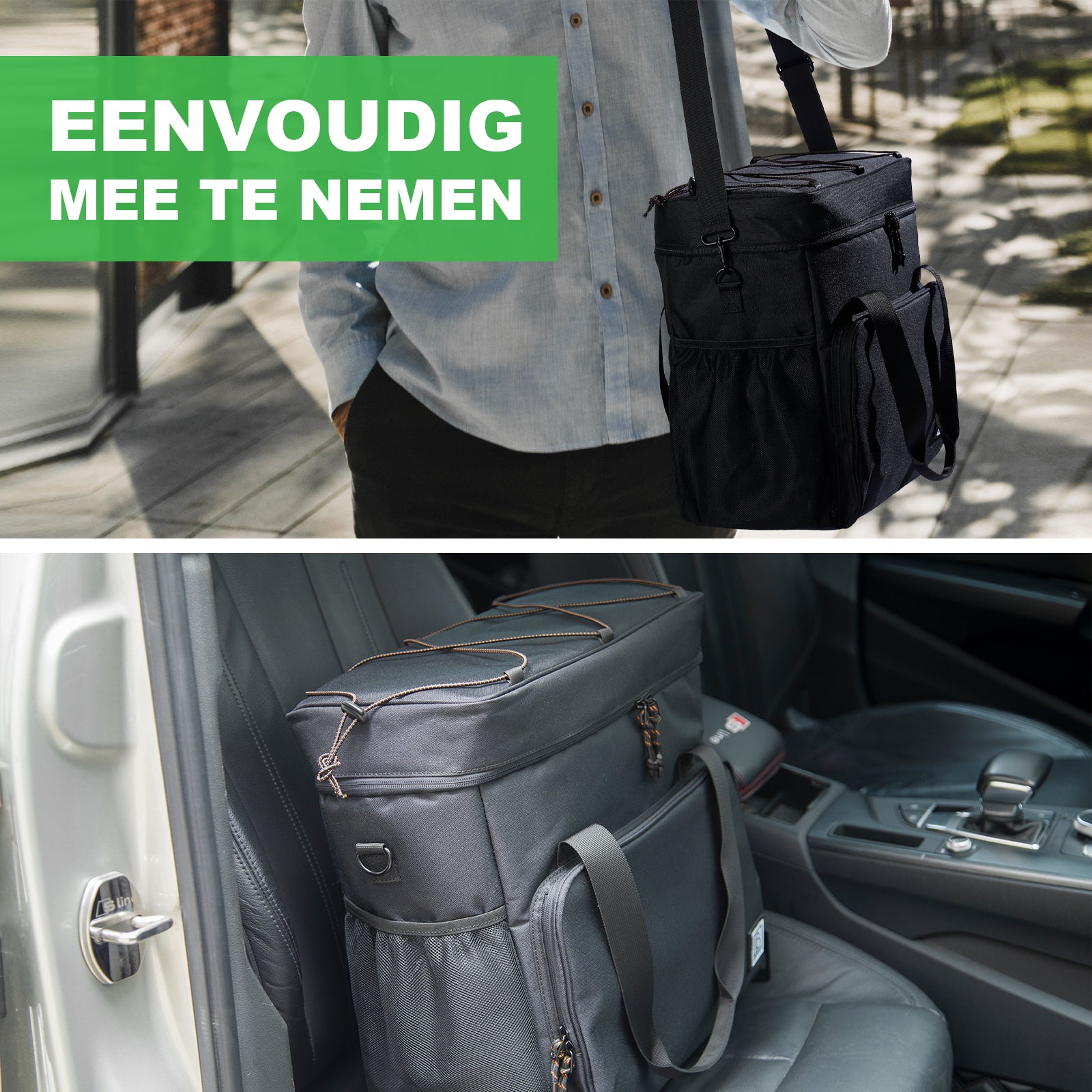 Brisby Koeltas 30L zwart-oranje - incl. 4 koelelementen