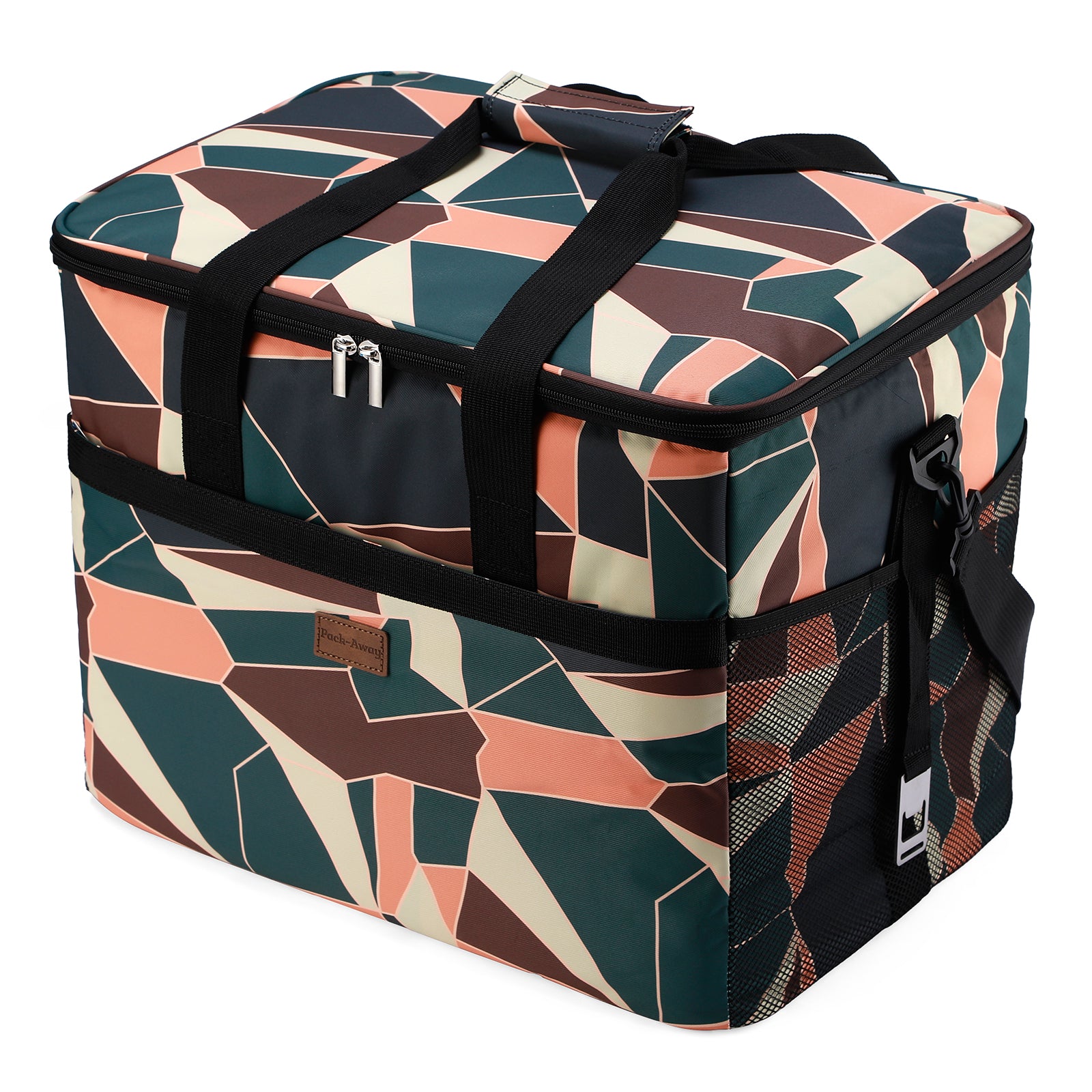 Cooler bag 40L abstract - lunch bag - foldable - 4-layer insulated - incl. 6 free cooling elements and carrying strap
