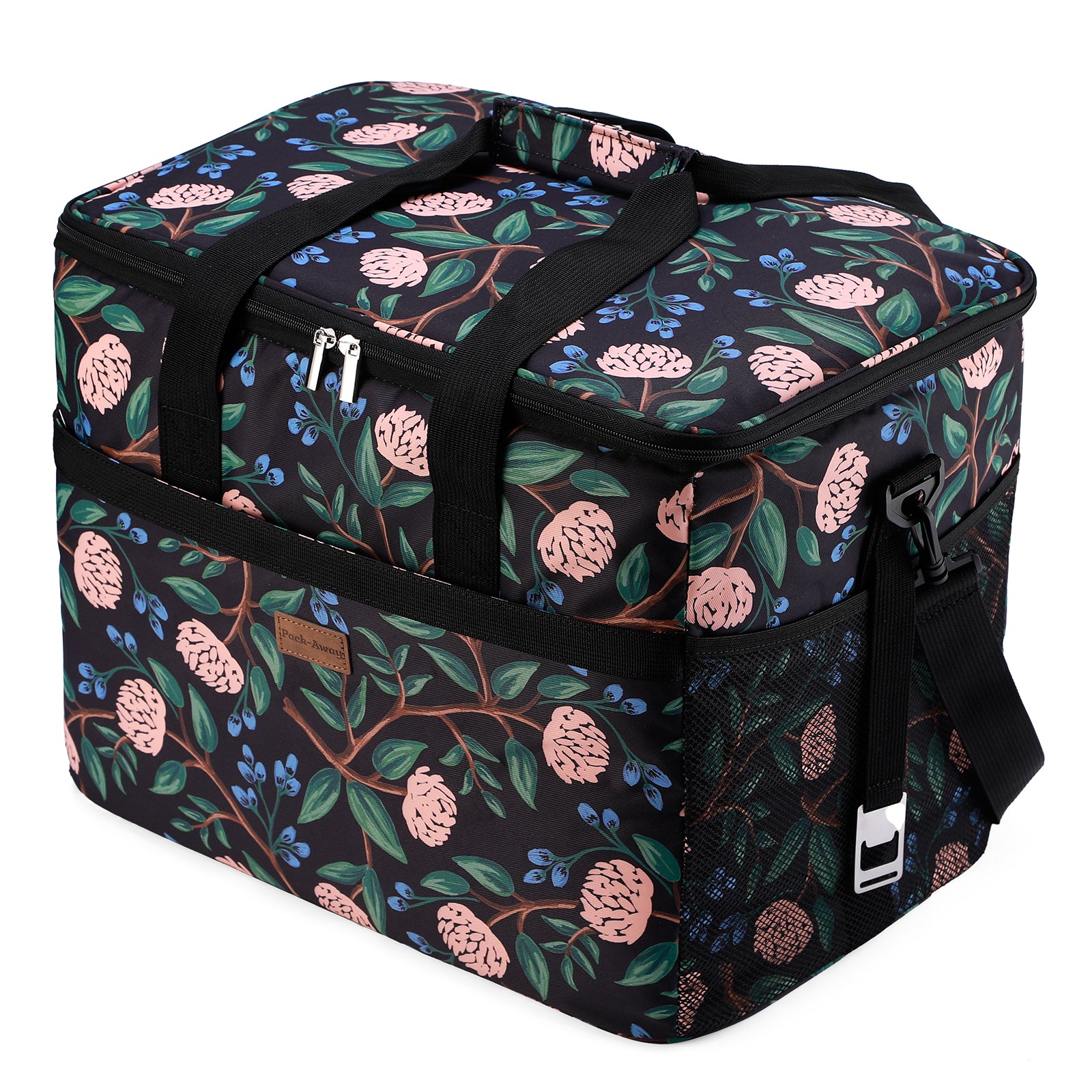Cooler bag 40L passion flower - lunch bag - foldable - 4-layer insulated - incl. 6 free cooling elements and carrying strap