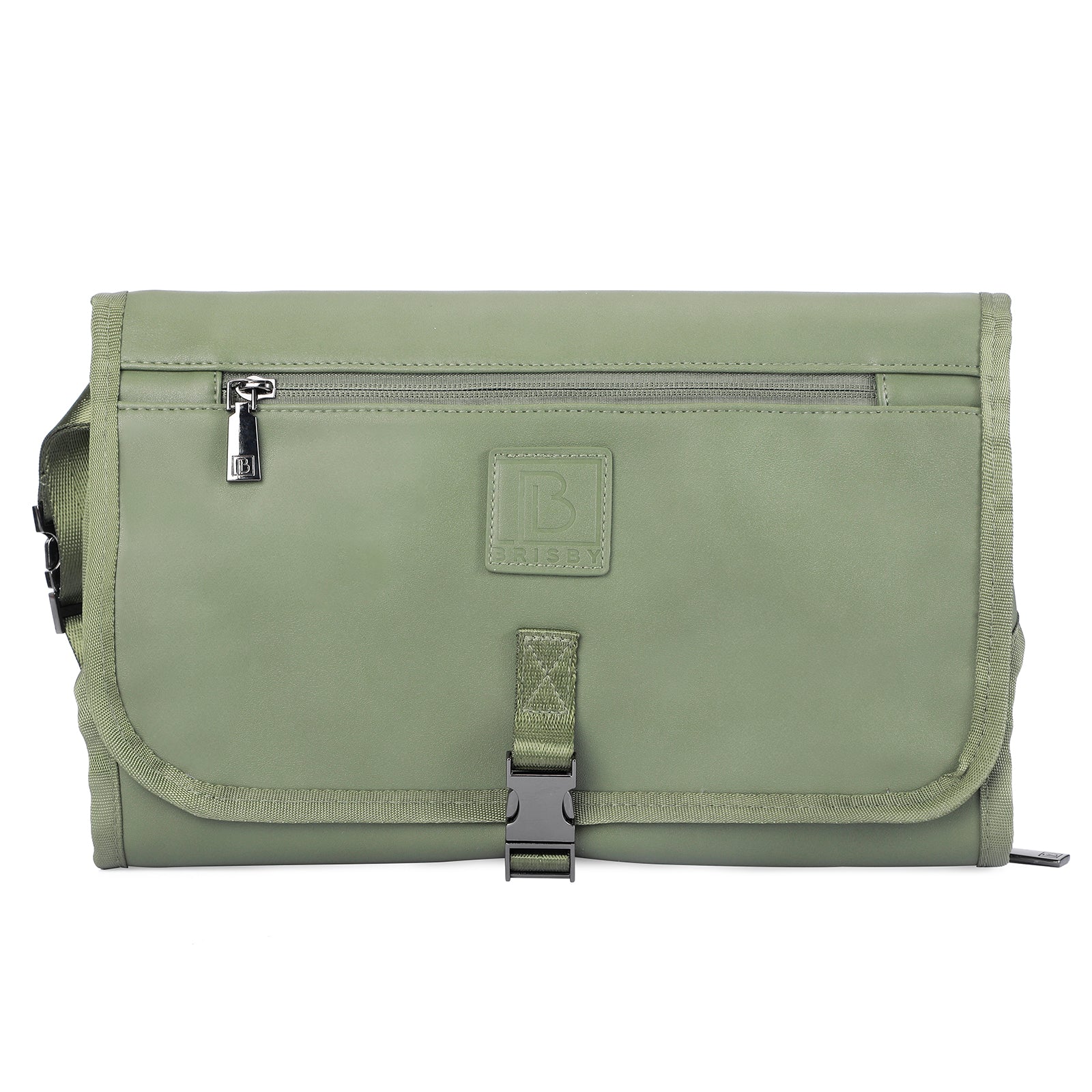 Venezia diaper bag and backpack green - nursing bag - hard-wearing - incl. buggy/pram hooks, changing mat and cool bag - PU leather