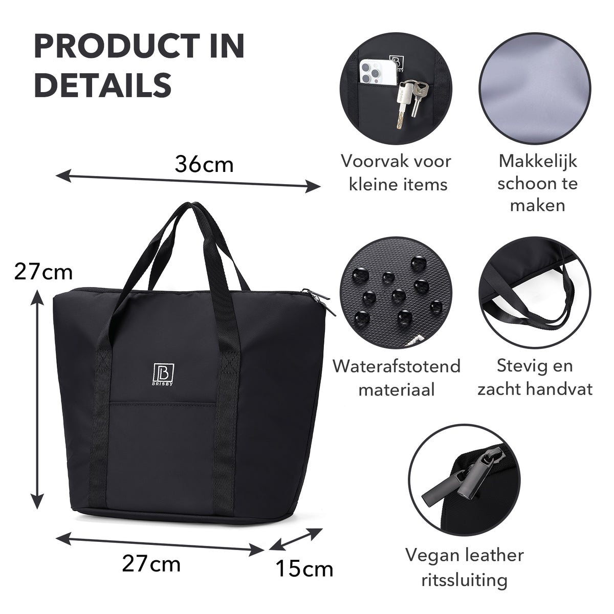 Brisby 4 Laags Geïsoleerde Koeltas - Lunchtas 9L - Zwart