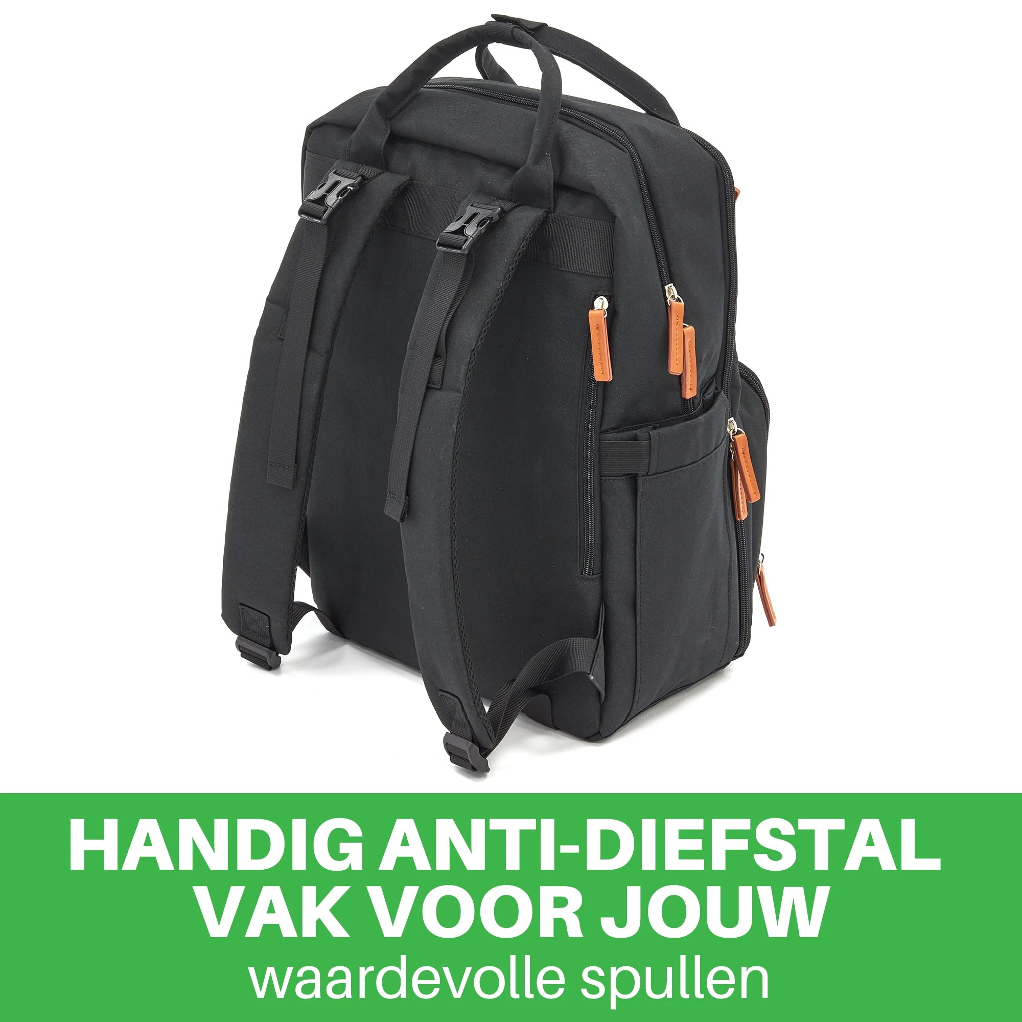 Original slijtvaste luiertas zwart - verzorgingstas - incl. buggymontage en verschoningsmat