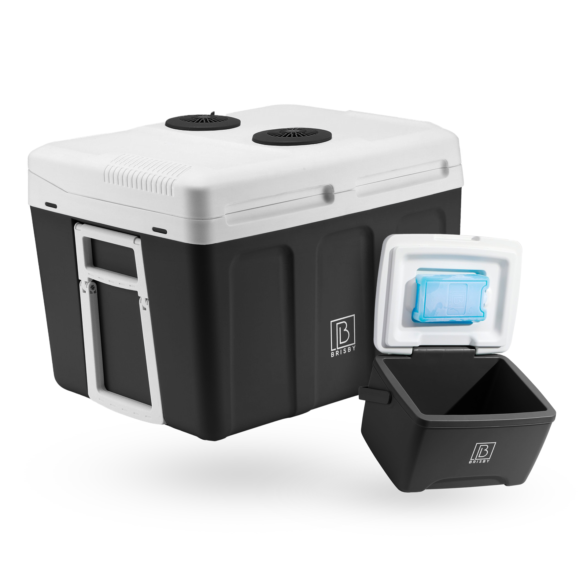 Brisby Elektrische Koelbox 40 Liter Zwart Inclusief 8 Liter Passieve Koelbox - AC/DC 12V, 220/230V - incl. divider