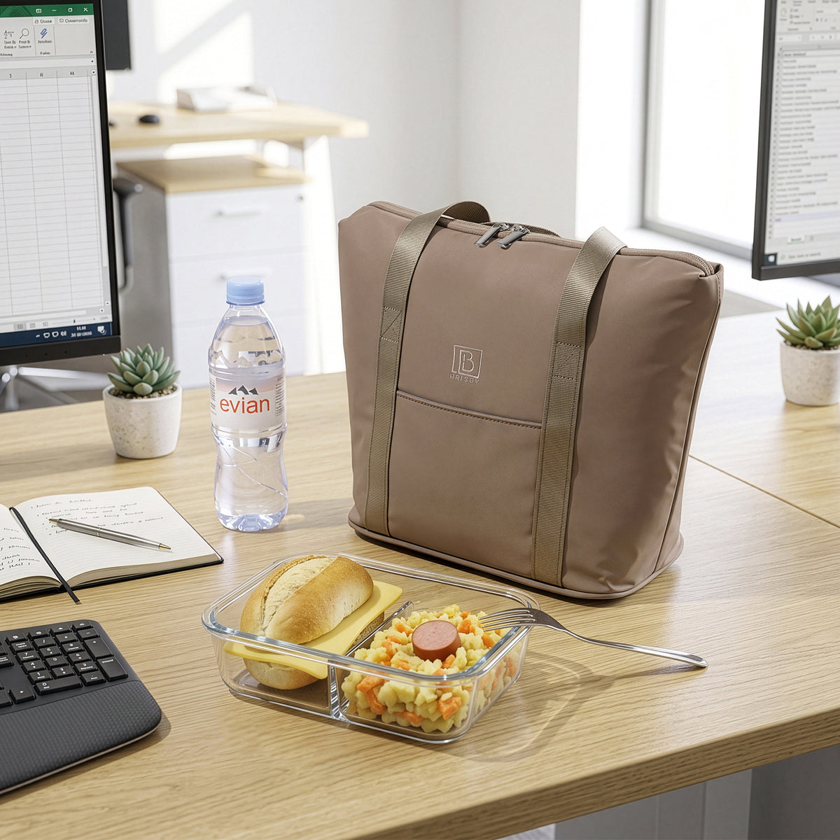Brisby 4 Laags Geïsoleerde Koeltas - Lunchtas 9L - Taupe