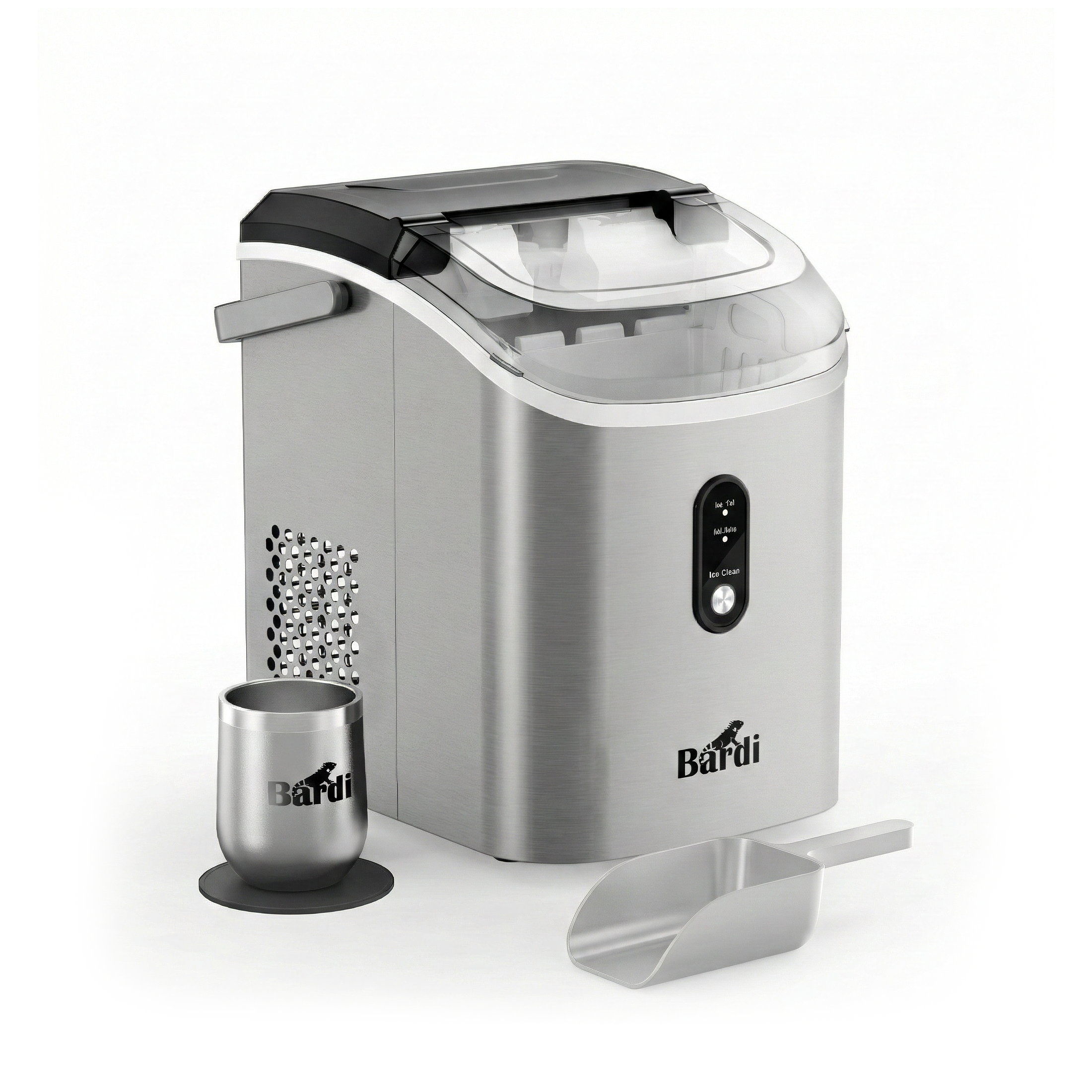 Bardi Nugget IJsblokjesmachine Rond 1,1L RVS - 15 kg/24 uur - incl. thermosbeker