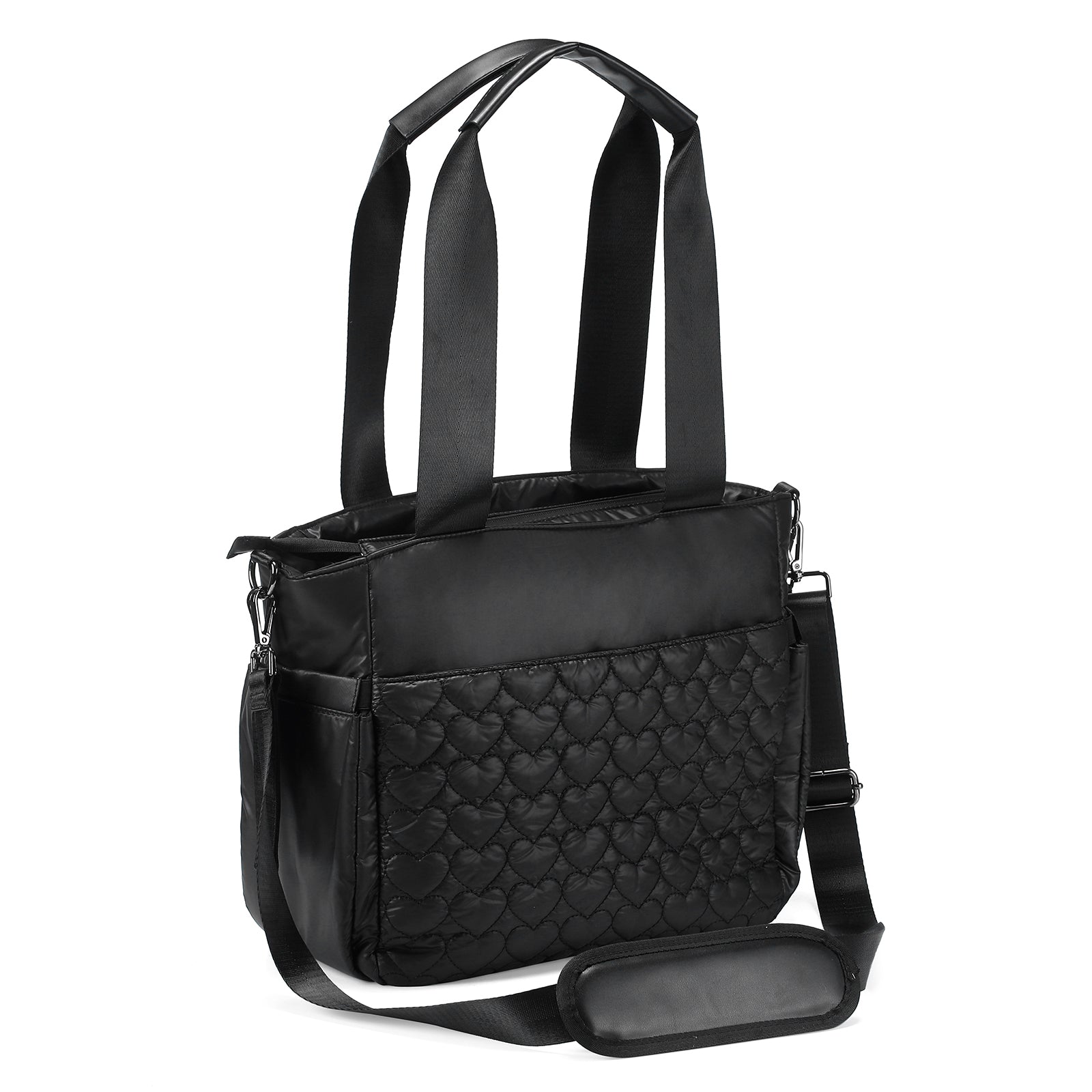 Florence diaper bag 17L black - shoulder bag, care bag - hard-wearing - incl. cool bag, changing mat and stroller hooks - nylon