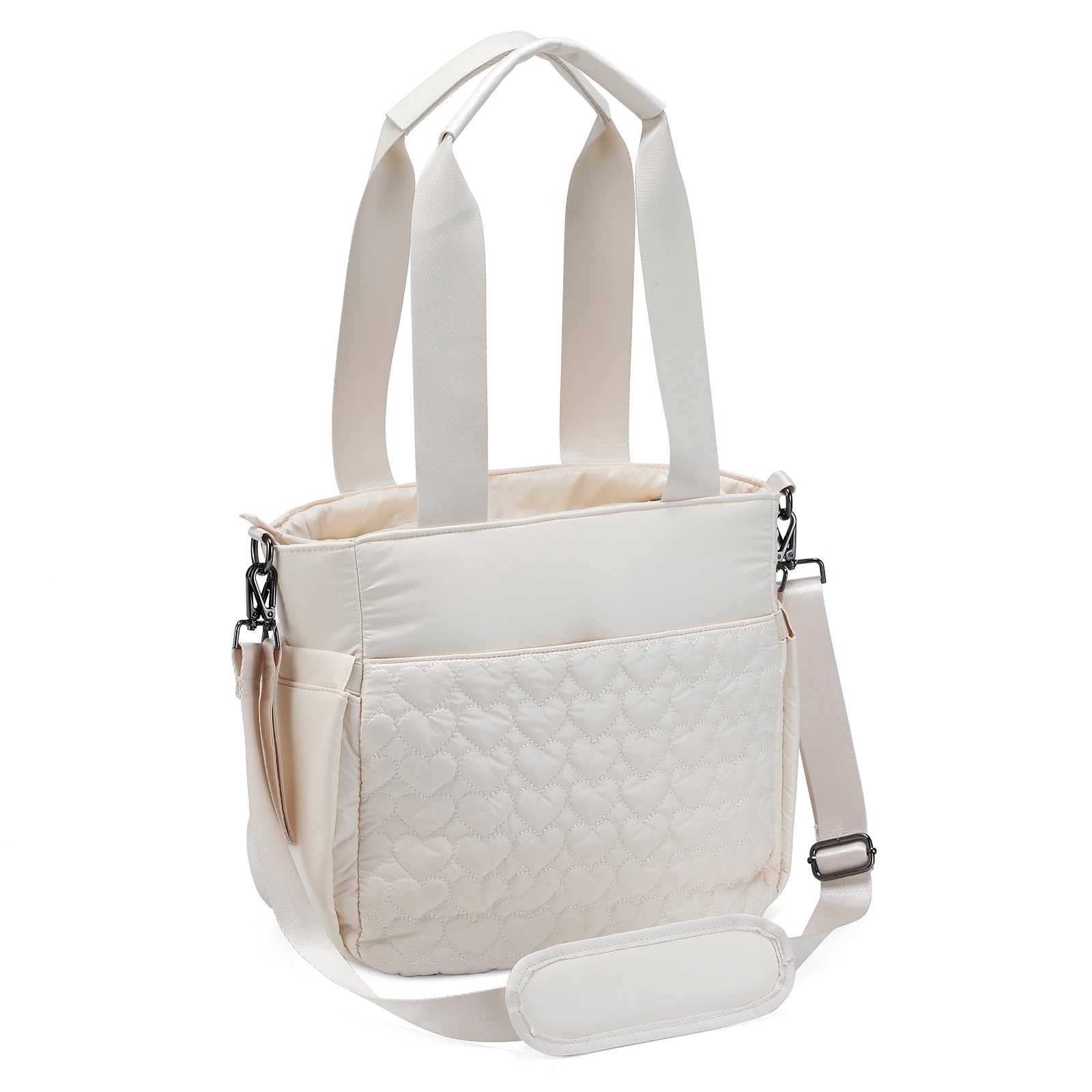 Florence diaper bag 17L cream - shoulder bag, changing bag - hard-wearing - incl. cool bag, changing mat and stroller hooks - nylon